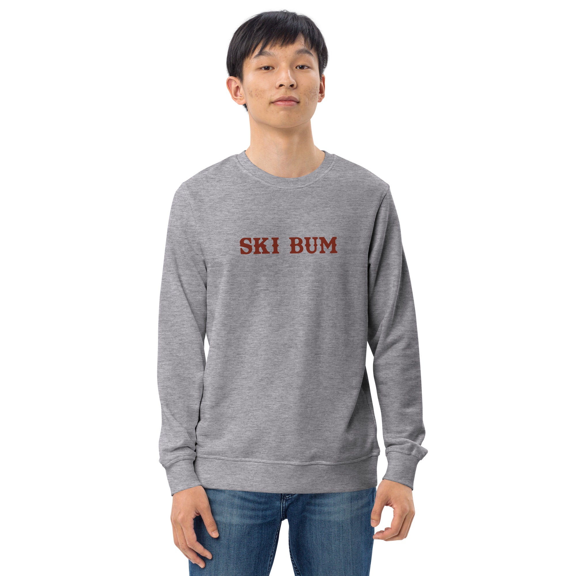 Unisex organic sweatshirt Ski Bum dark text