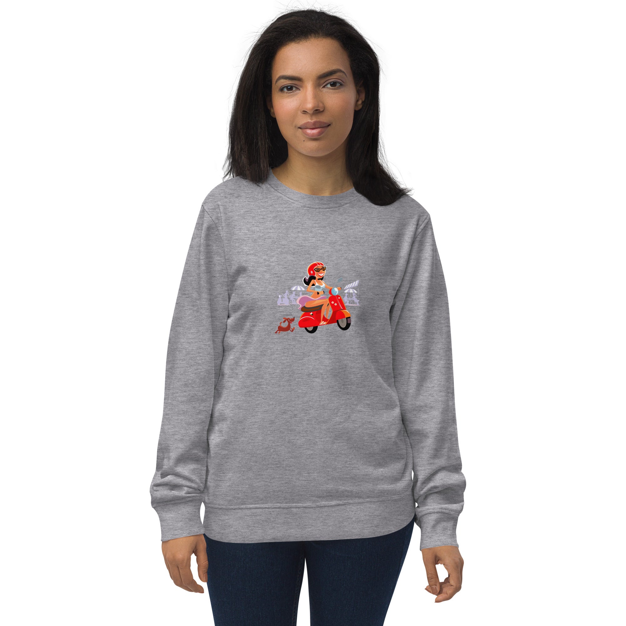 Unisex organic sweatshirt Vespa Girl in St Tropez