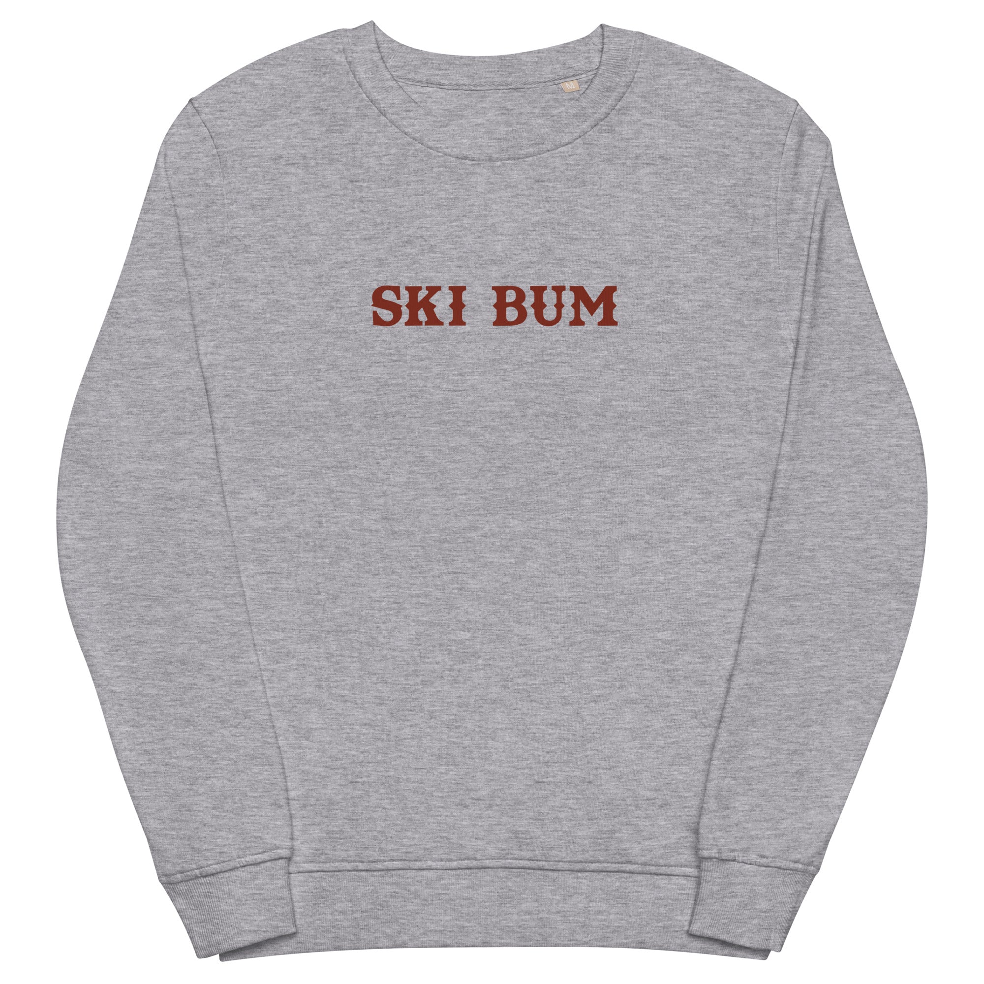 Unisex organic sweatshirt Ski Bum dark text