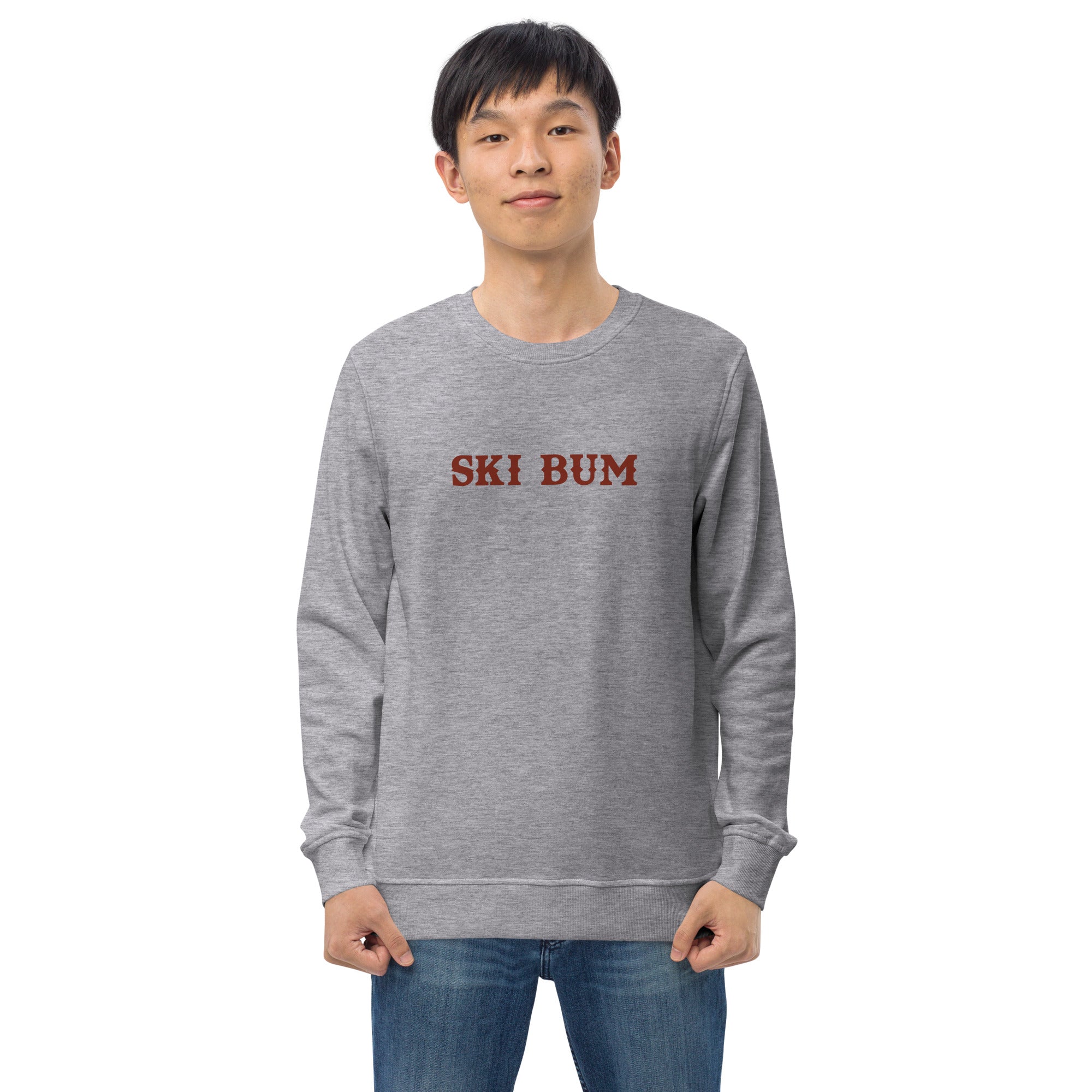 Unisex organic sweatshirt Ski Bum dark text