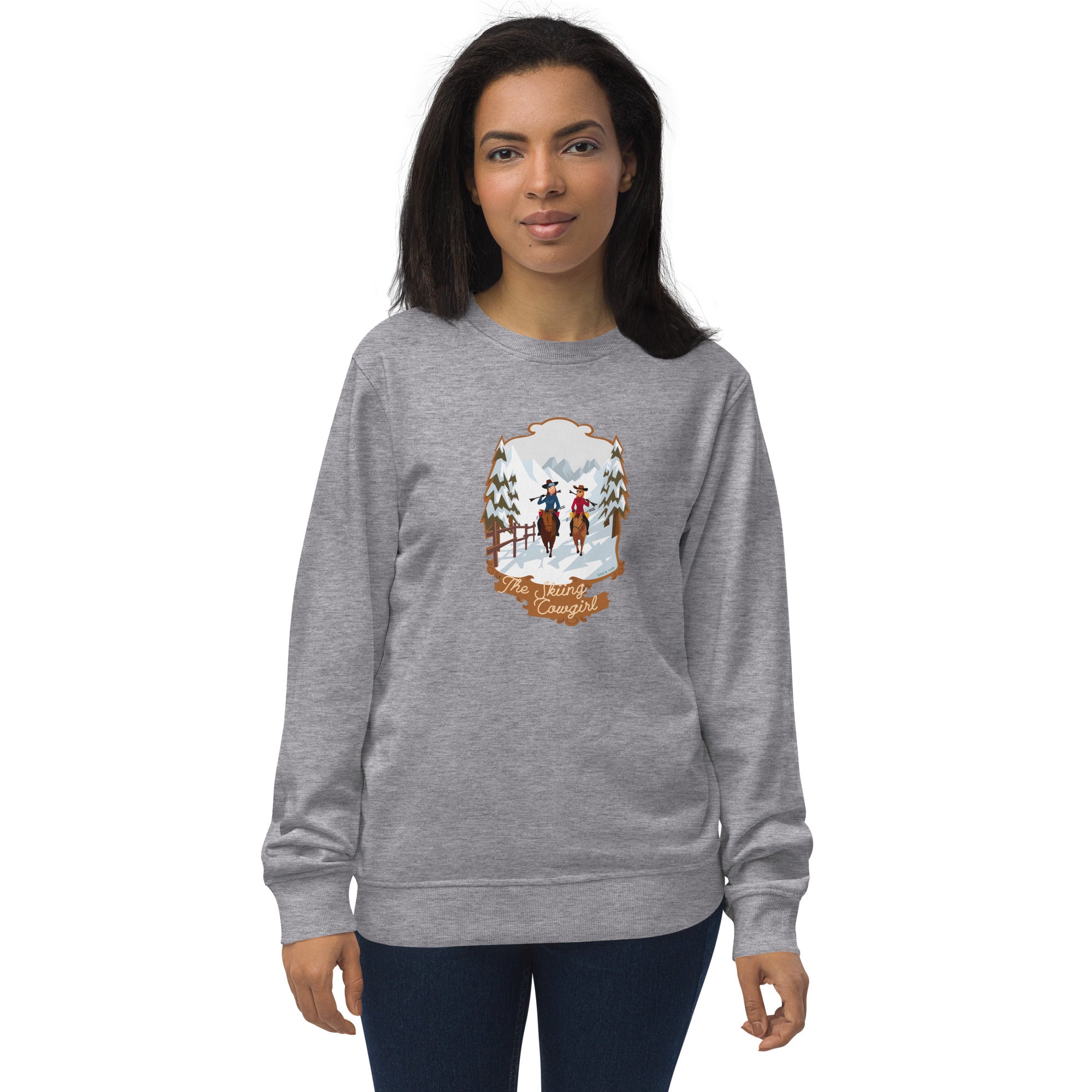 Unisex organic sweatshirt The Skiing Cowgirl