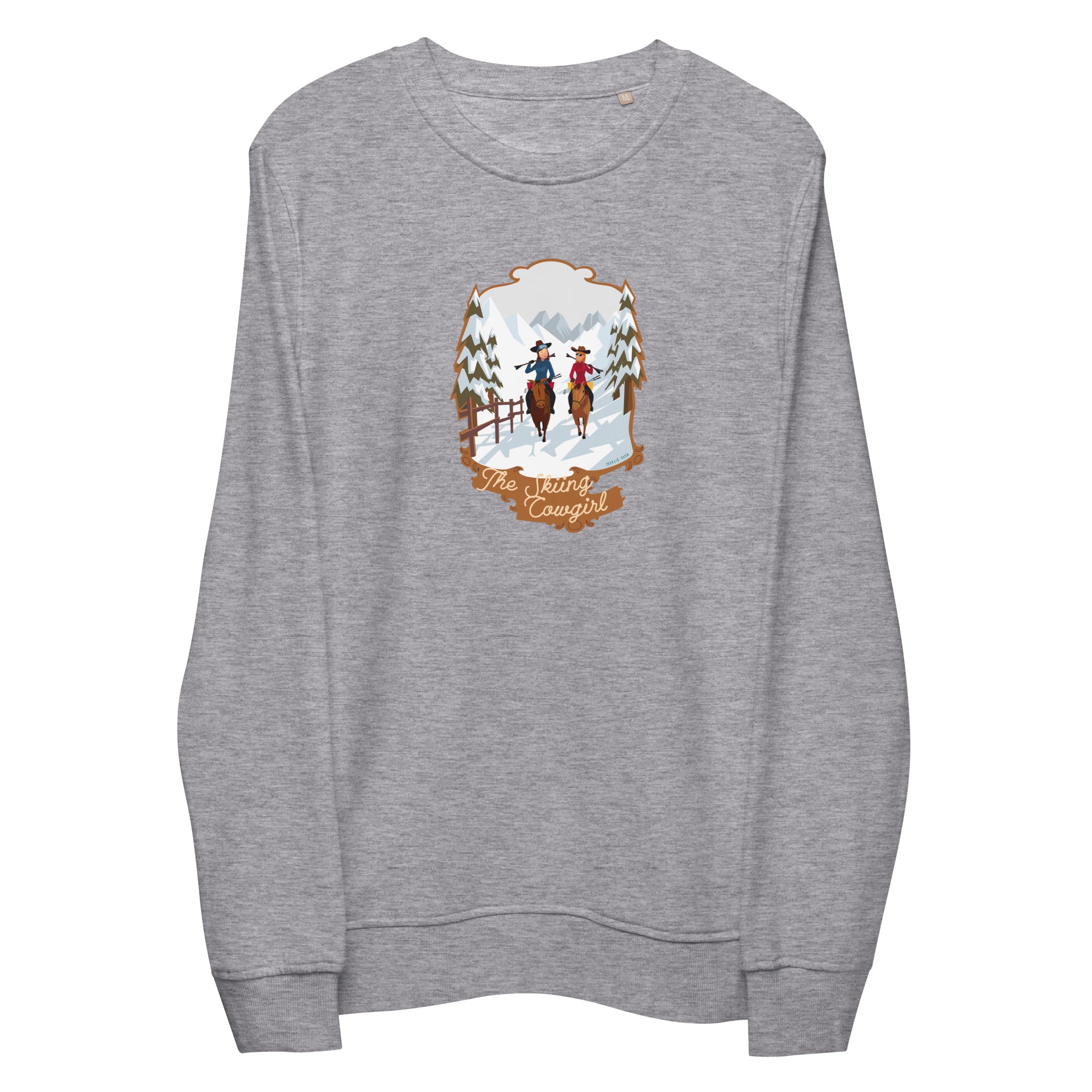 Unisex organic sweatshirt The Skiing Cowgirl