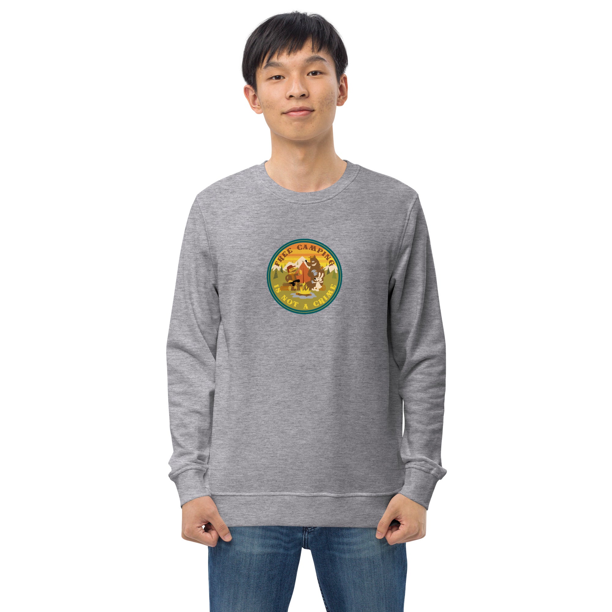 Unisex organic sweatshirt Free camping is not a crime