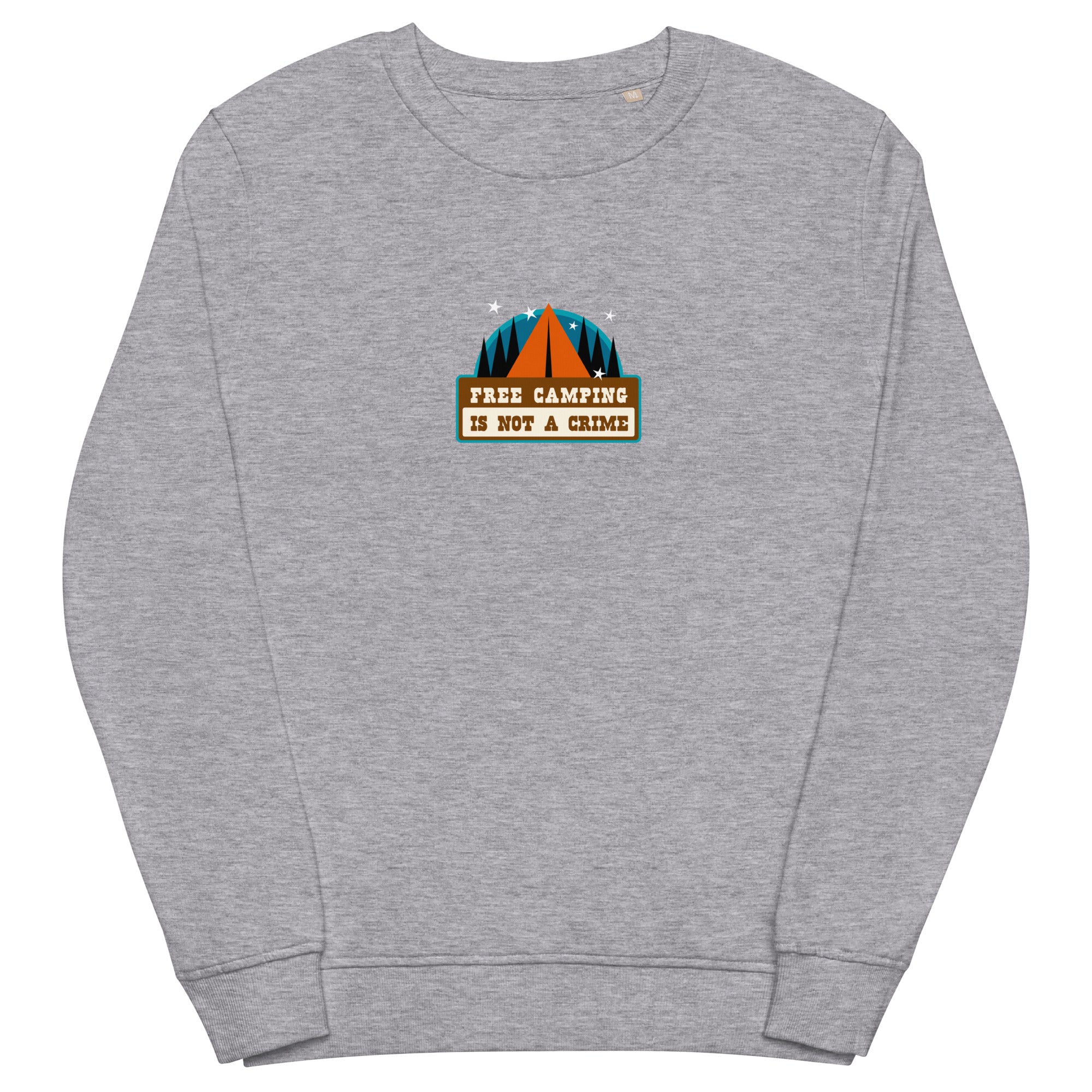 Unisex organic sweatshirt Free camping is not a crime graphic