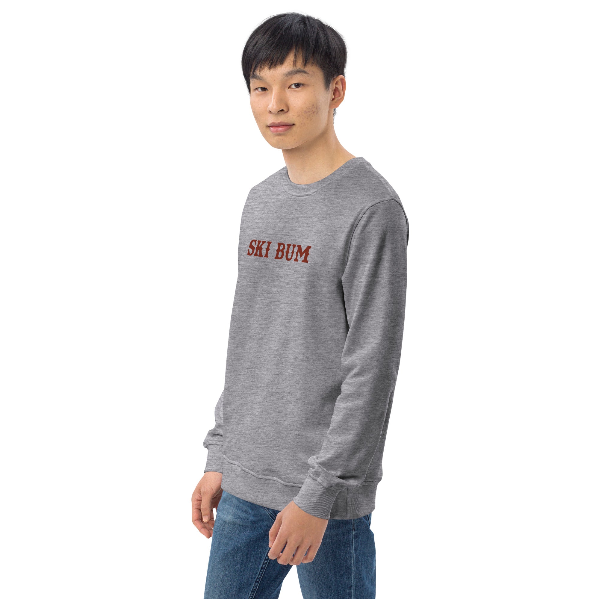 Unisex organic sweatshirt Ski Bum dark text