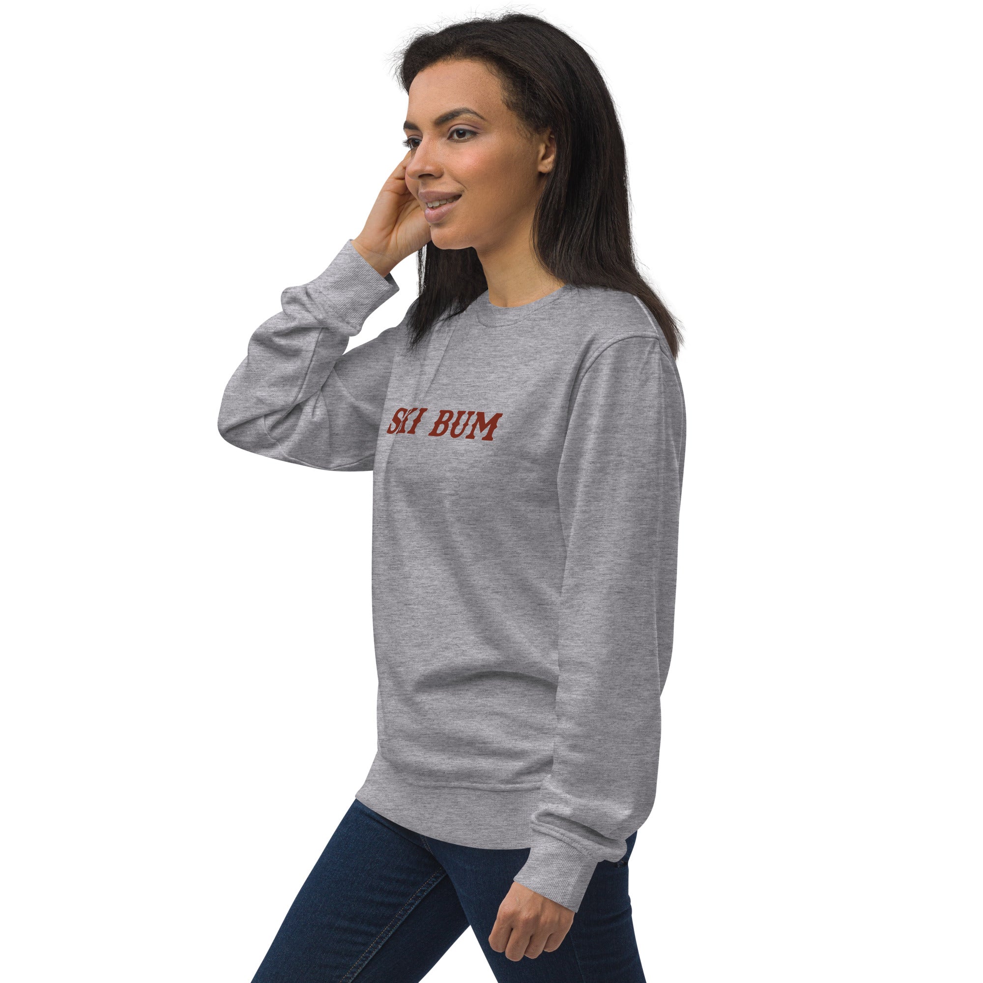 Unisex organic sweatshirt Ski Bum dark text