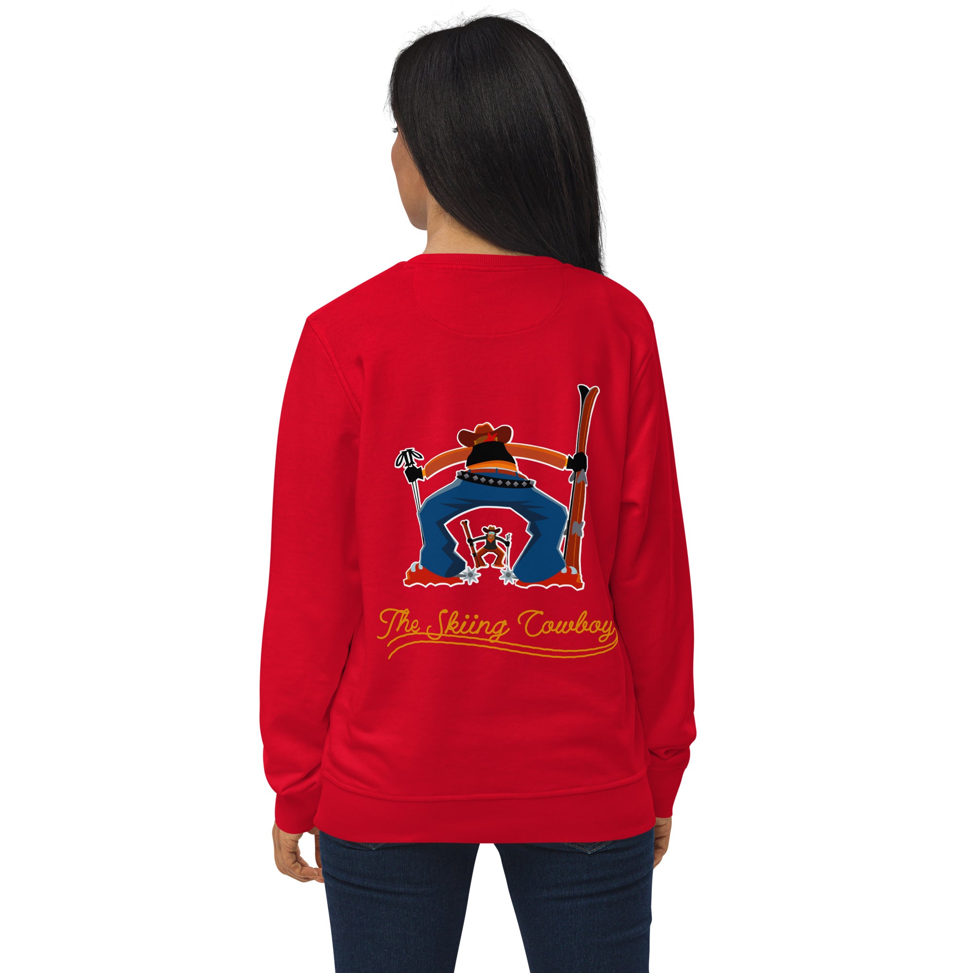 Unisex organic sweatshirt Ski Fight at OK Corral Outline (front & back)