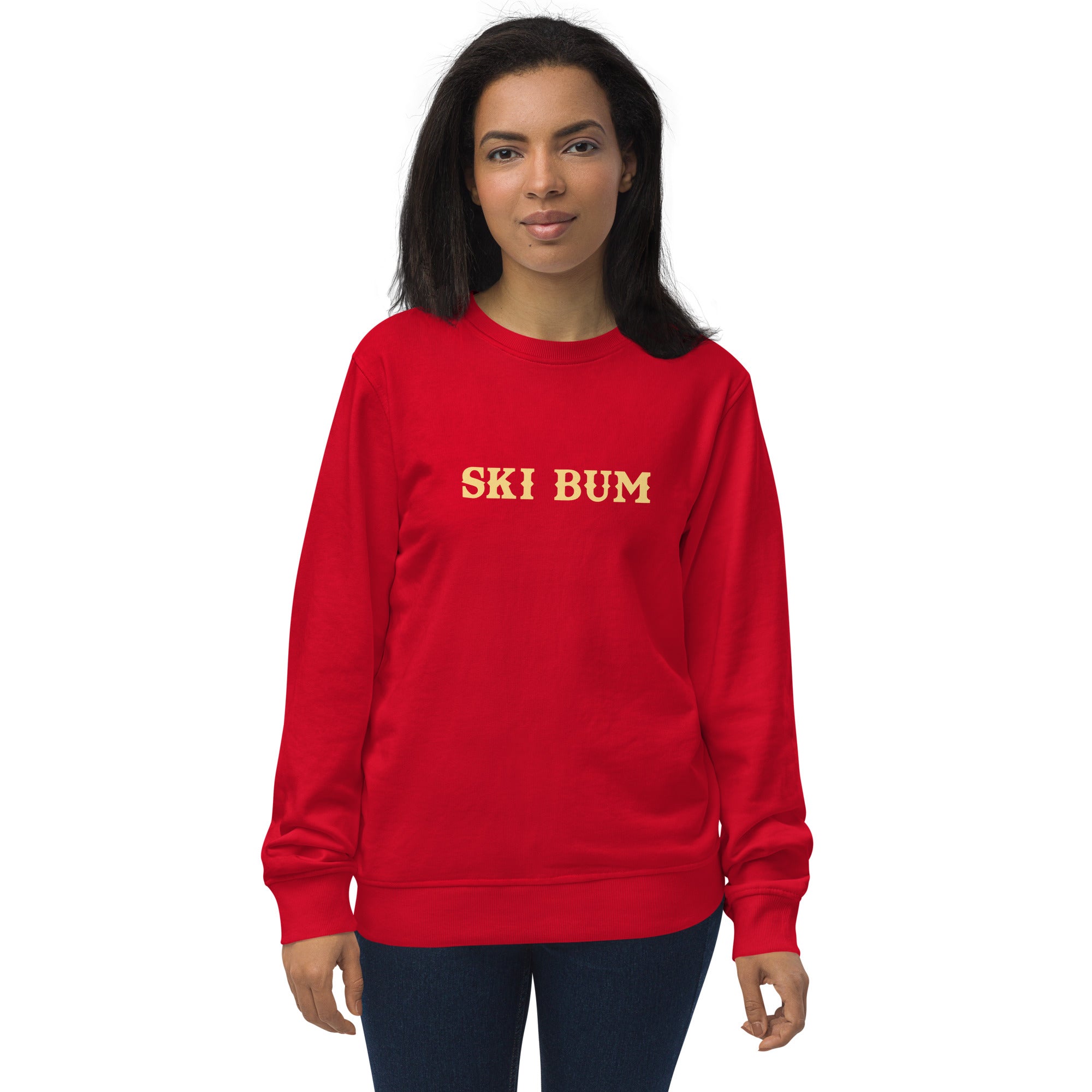 Unisex organic sweatshirt Ski Bum light text