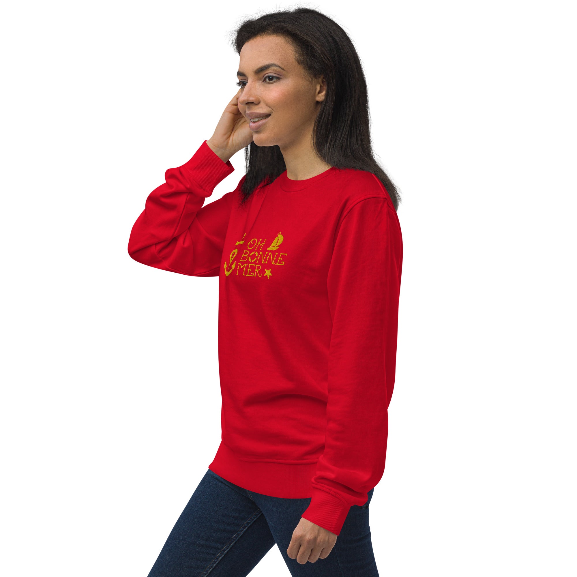 Unisex organic sweatshirt Oh Bonne Mer 2 embroided