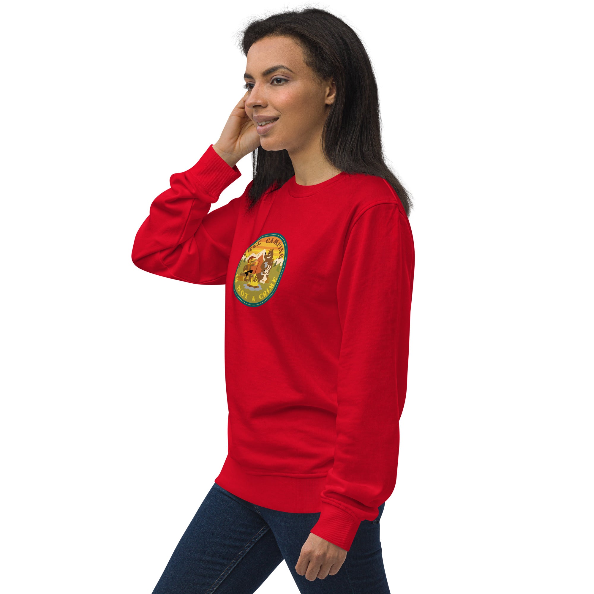 Unisex organic sweatshirt Free camping is not a crime