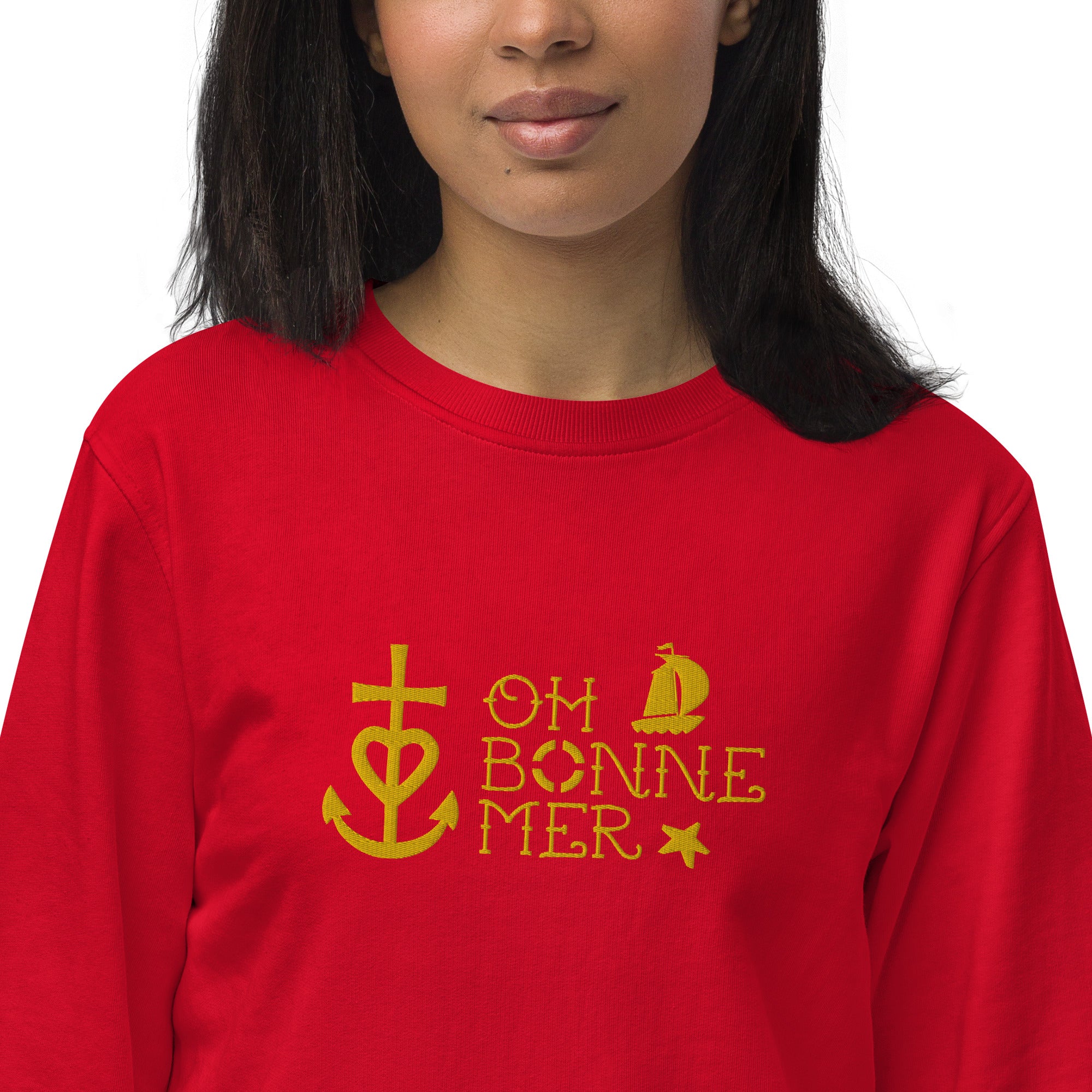 Unisex organic sweatshirt Oh Bonne Mer 2 embroided