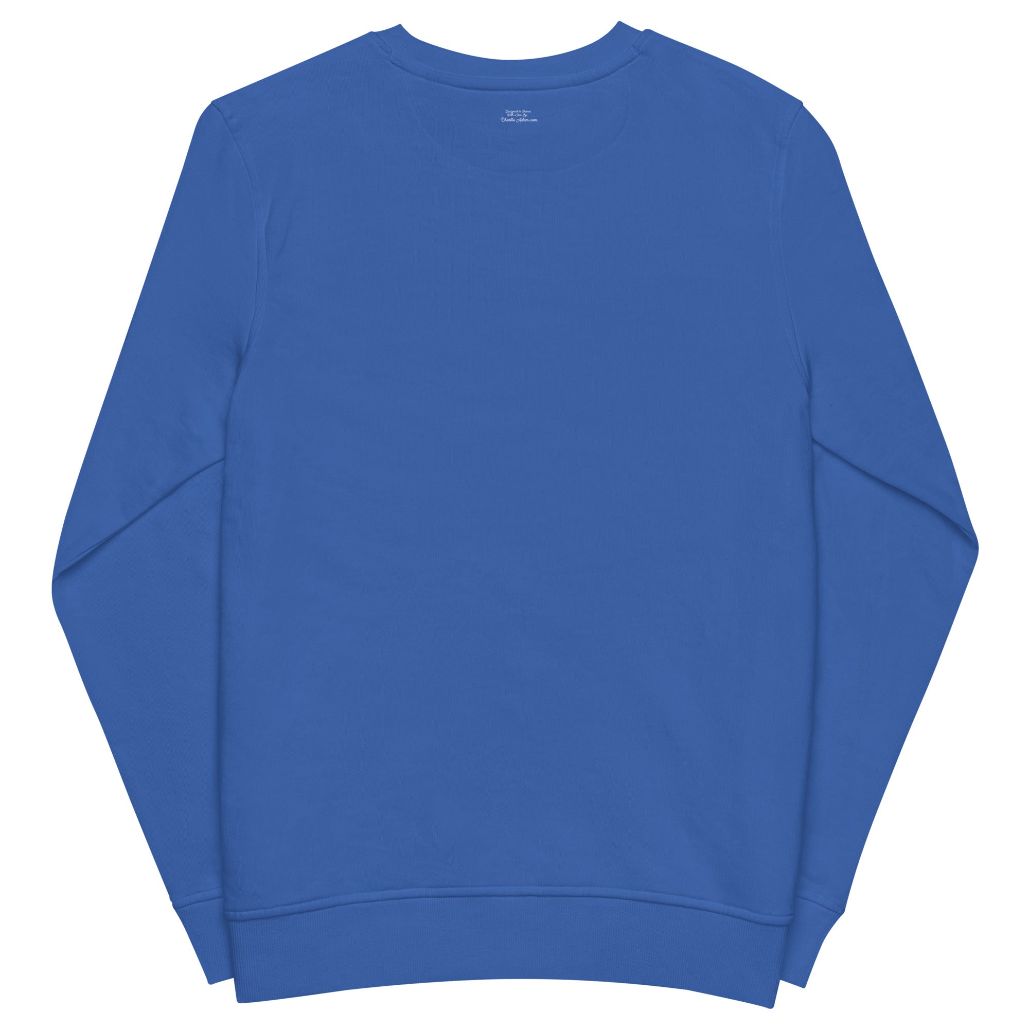 Unisex organic sweatshirt No Skiboots on Dancefloor light text