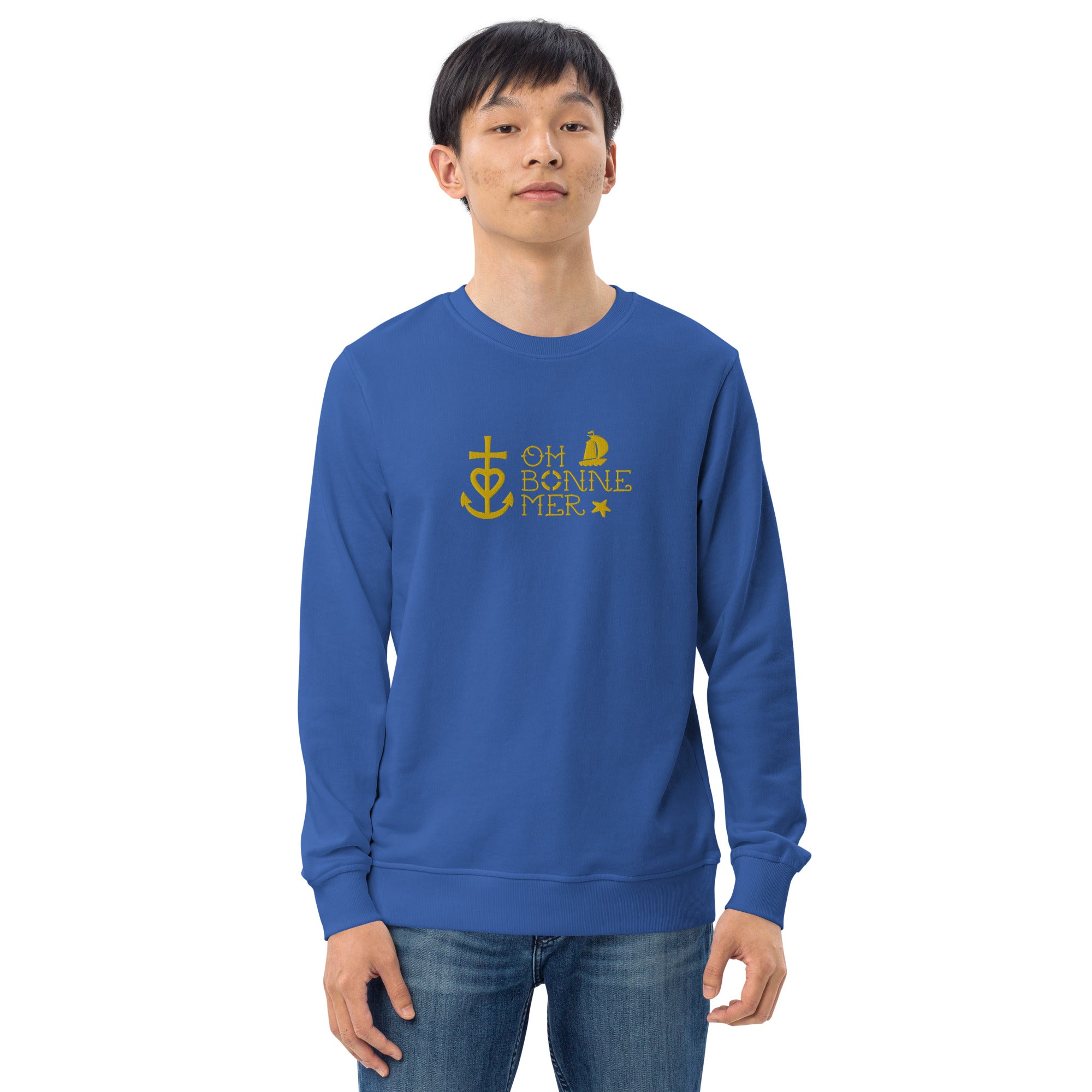 Unisex organic sweatshirt Oh Bonne Mer 2 embroided