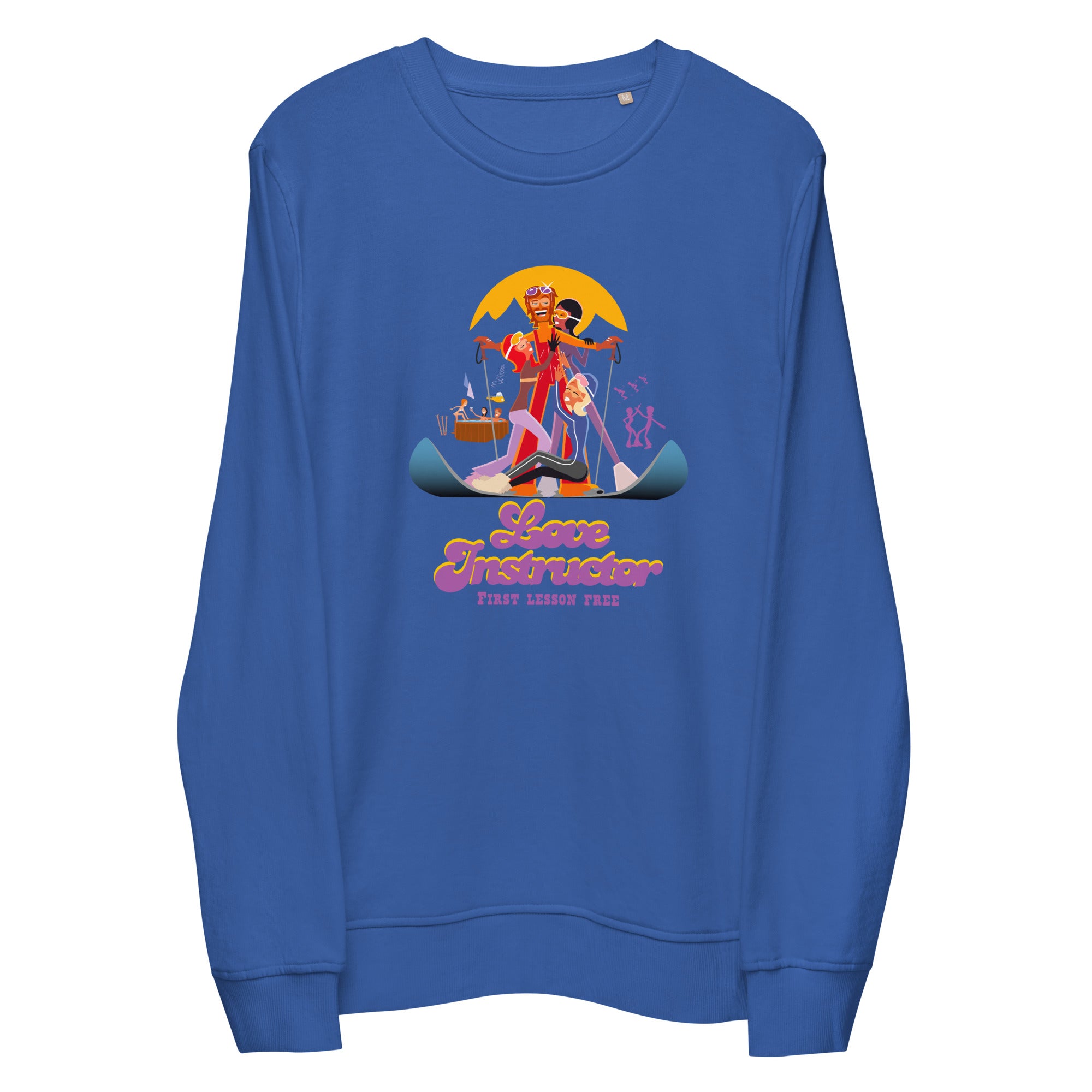 Unisex organic sweatshirt Love Instructor First Lesson free