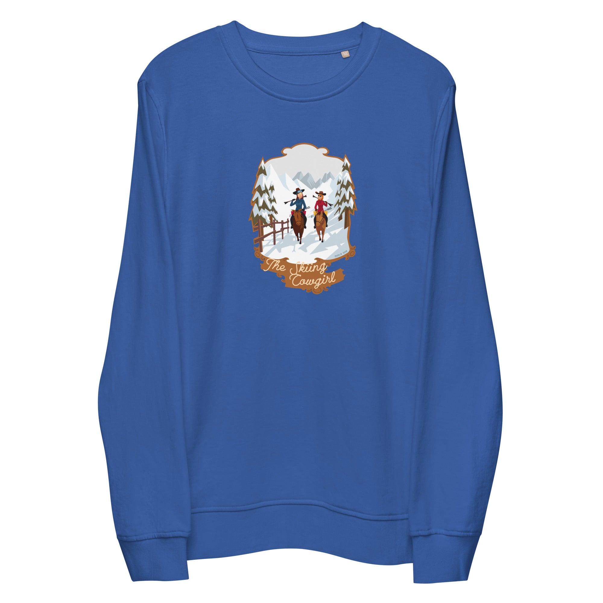 Unisex organic sweatshirt The Skiing Cowgirl