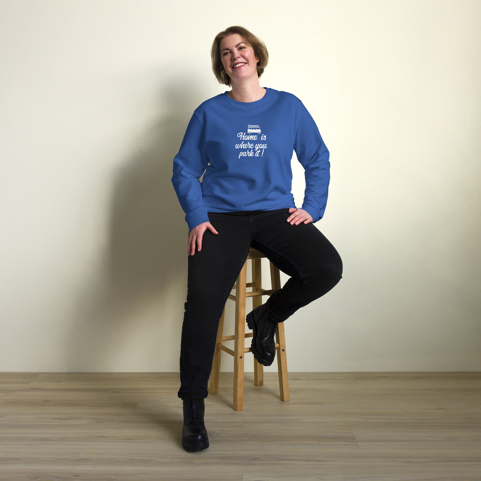 Unisex organic sweatshirt White Surf Combi Home is where you park it