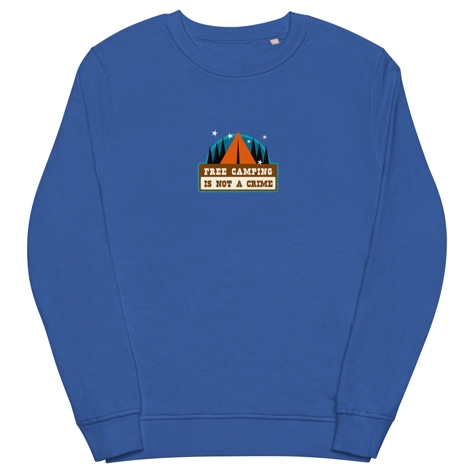 Unisex organic sweatshirt Free camping is not a crime graphic