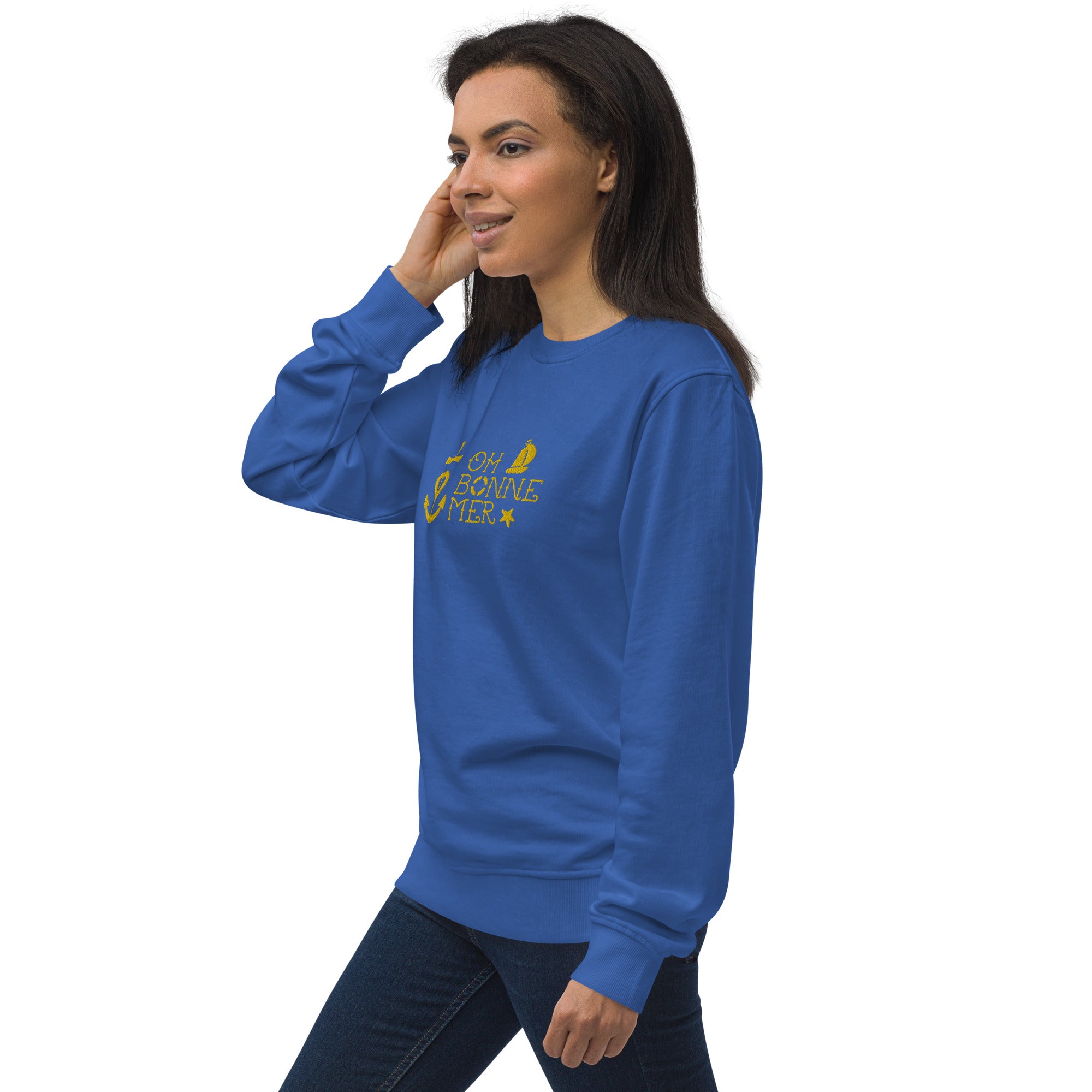 Unisex organic sweatshirt Oh Bonne Mer 2 embroided