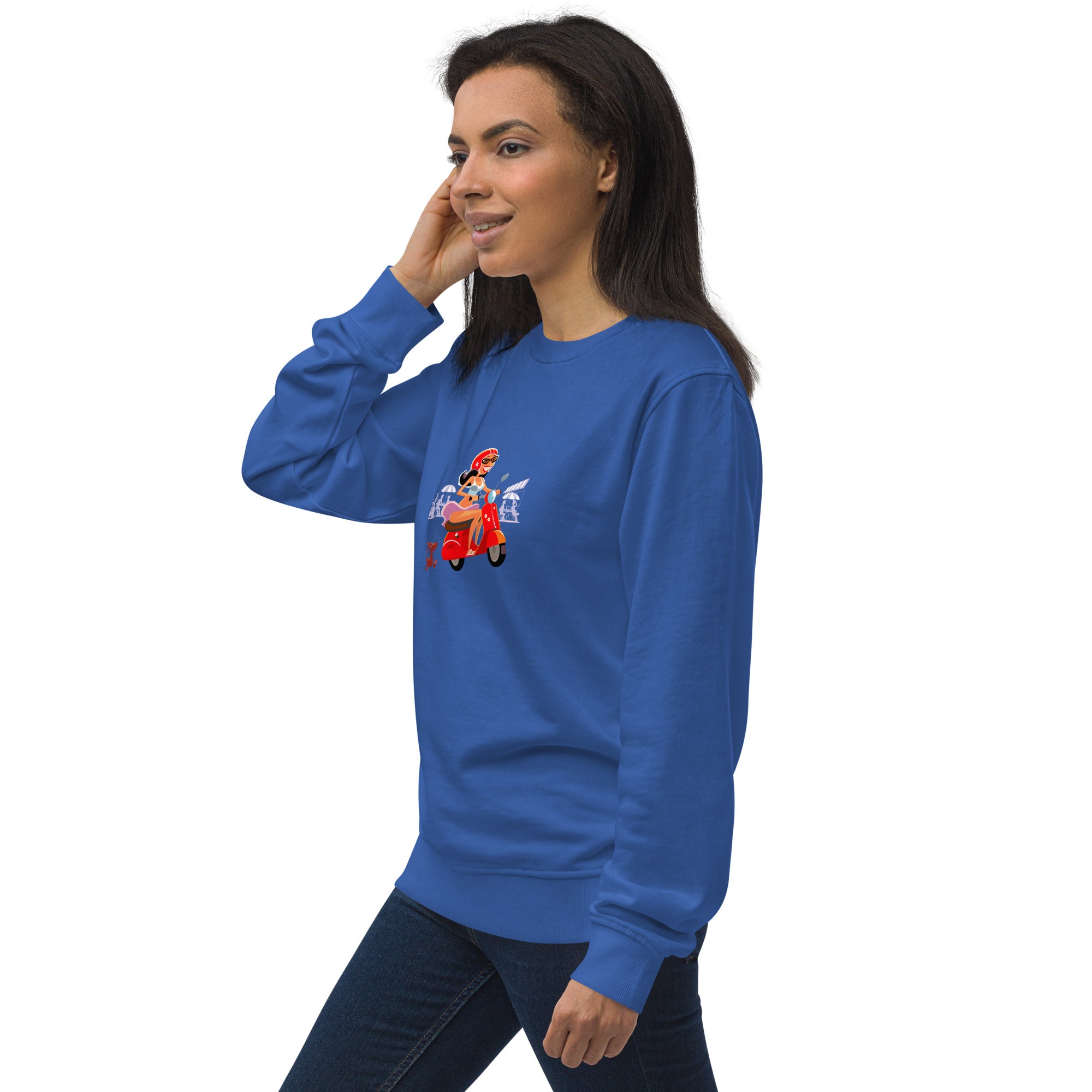 Unisex organic sweatshirt Vespa Girl in St Tropez