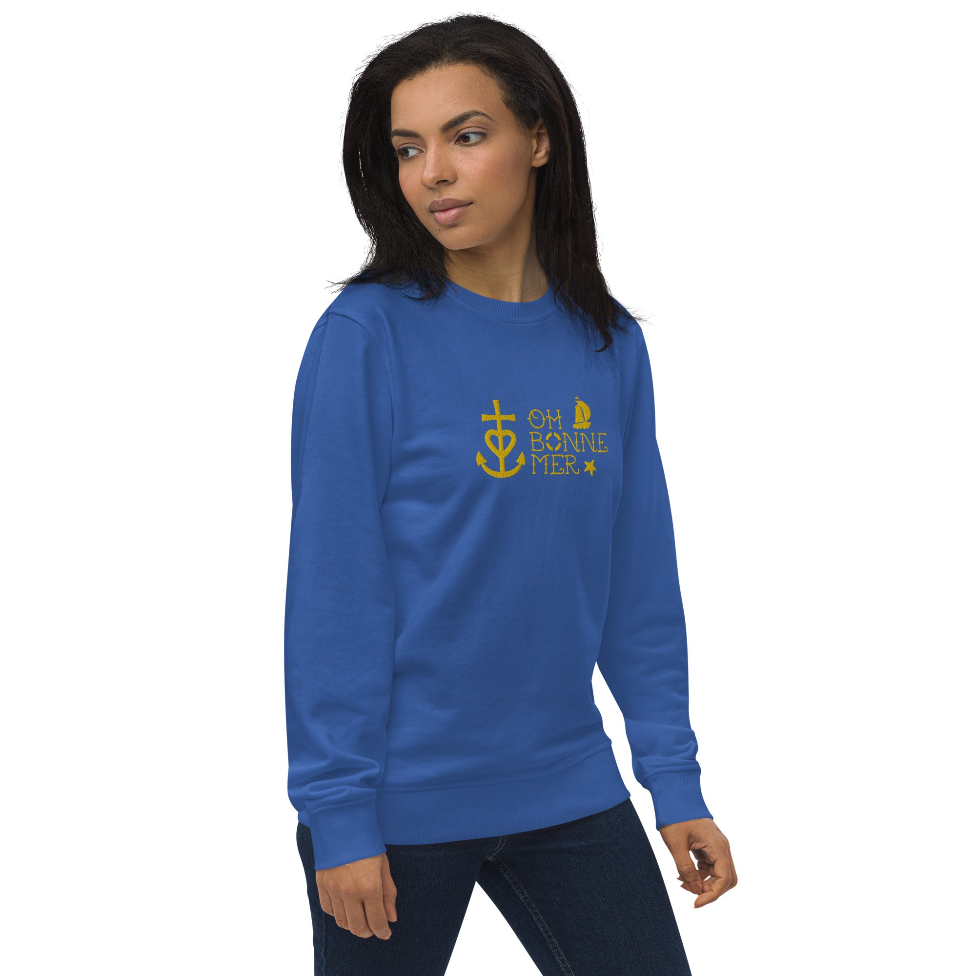 Unisex organic sweatshirt Oh Bonne Mer 2 embroided