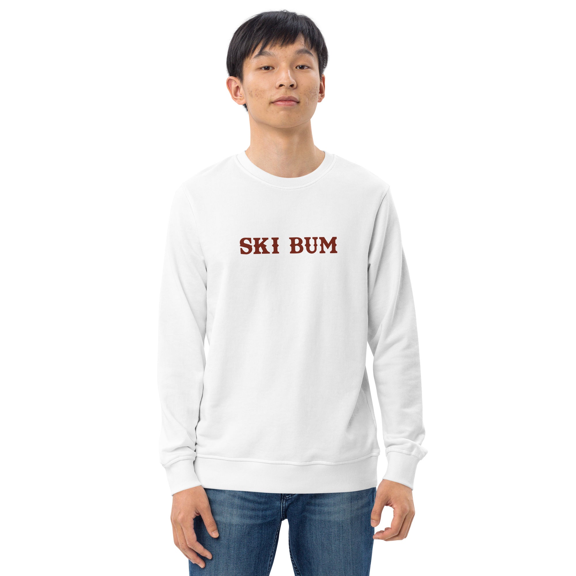 Unisex organic sweatshirt Ski Bum dark text