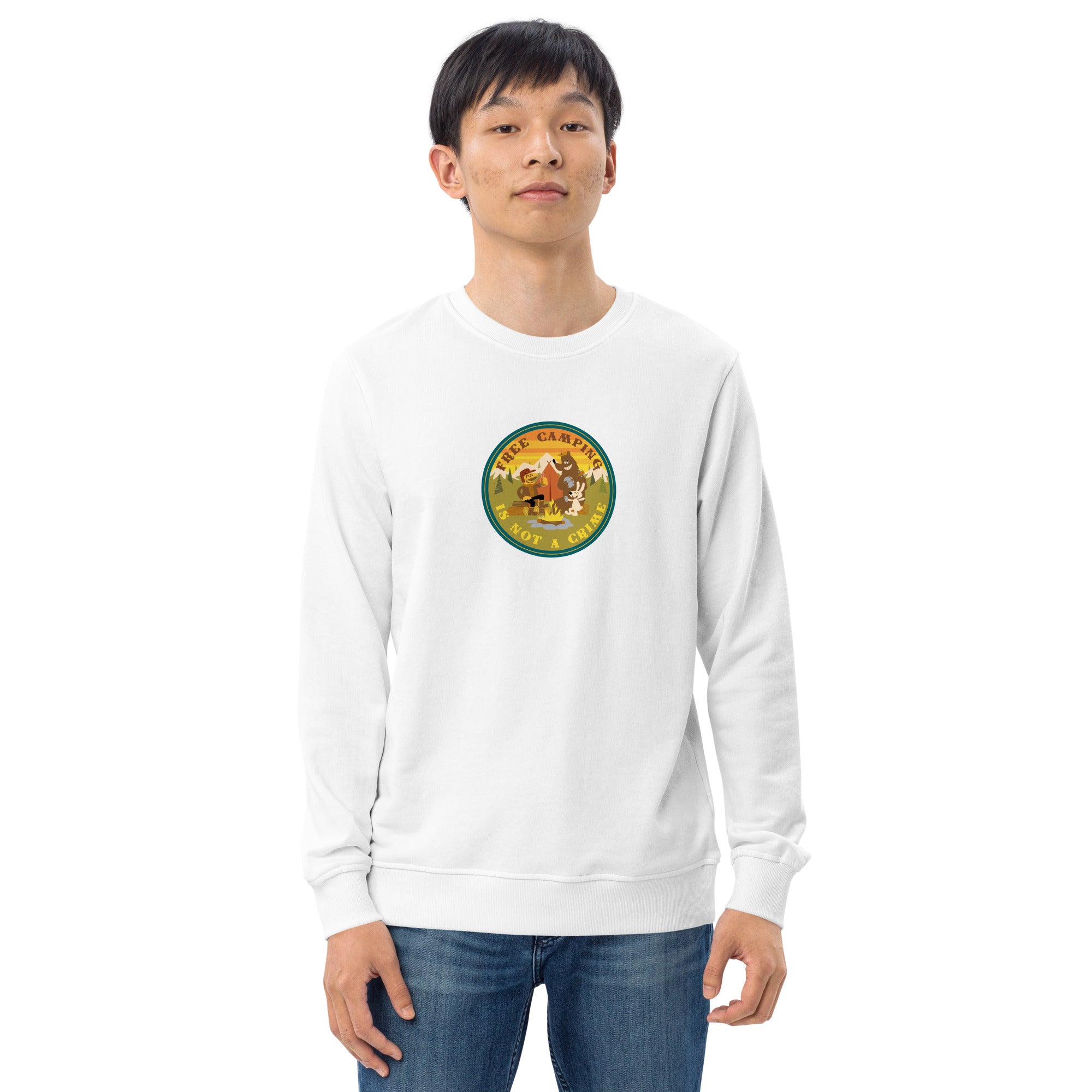 Unisex organic sweatshirt Free camping is not a crime