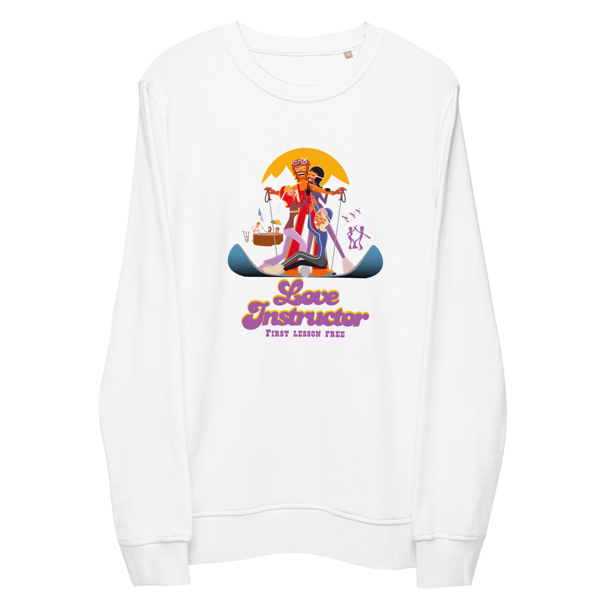 Unisex organic sweatshirt Love Instructor First Lesson free