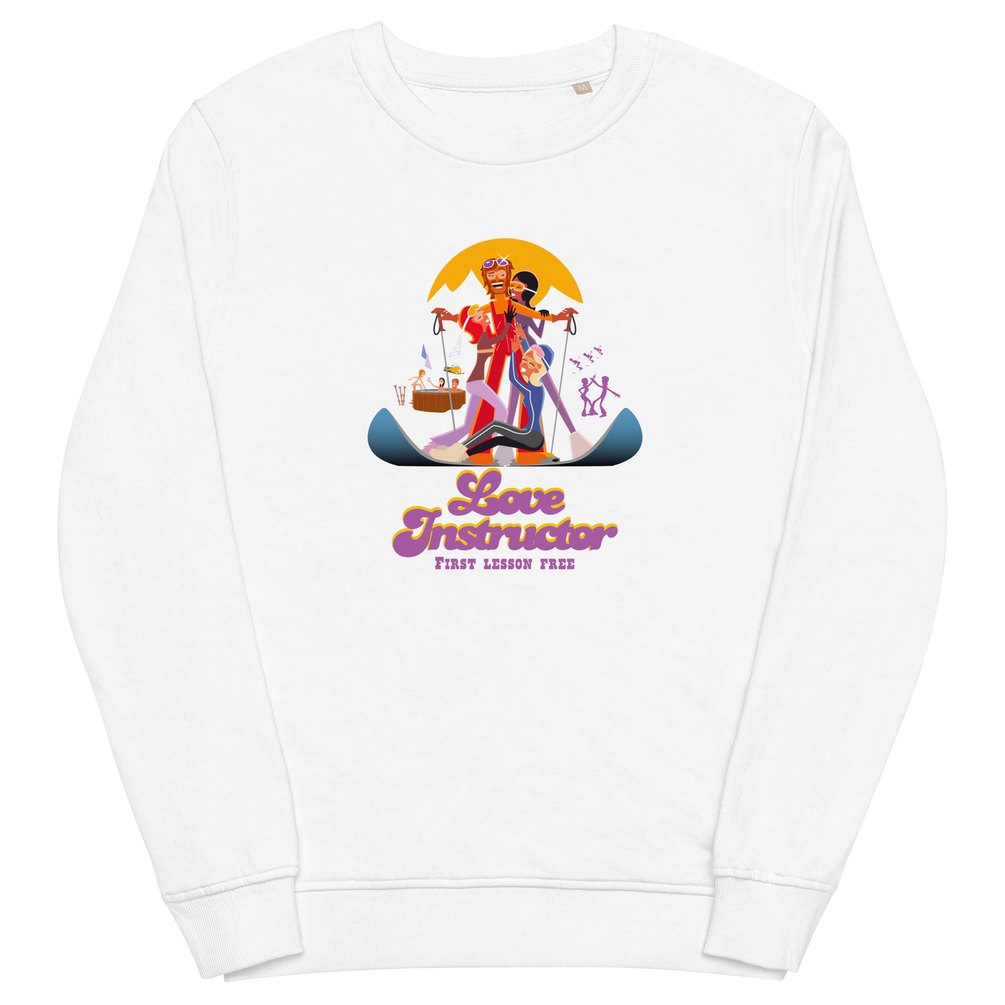 Unisex organic sweatshirt Love Instructor First Lesson free