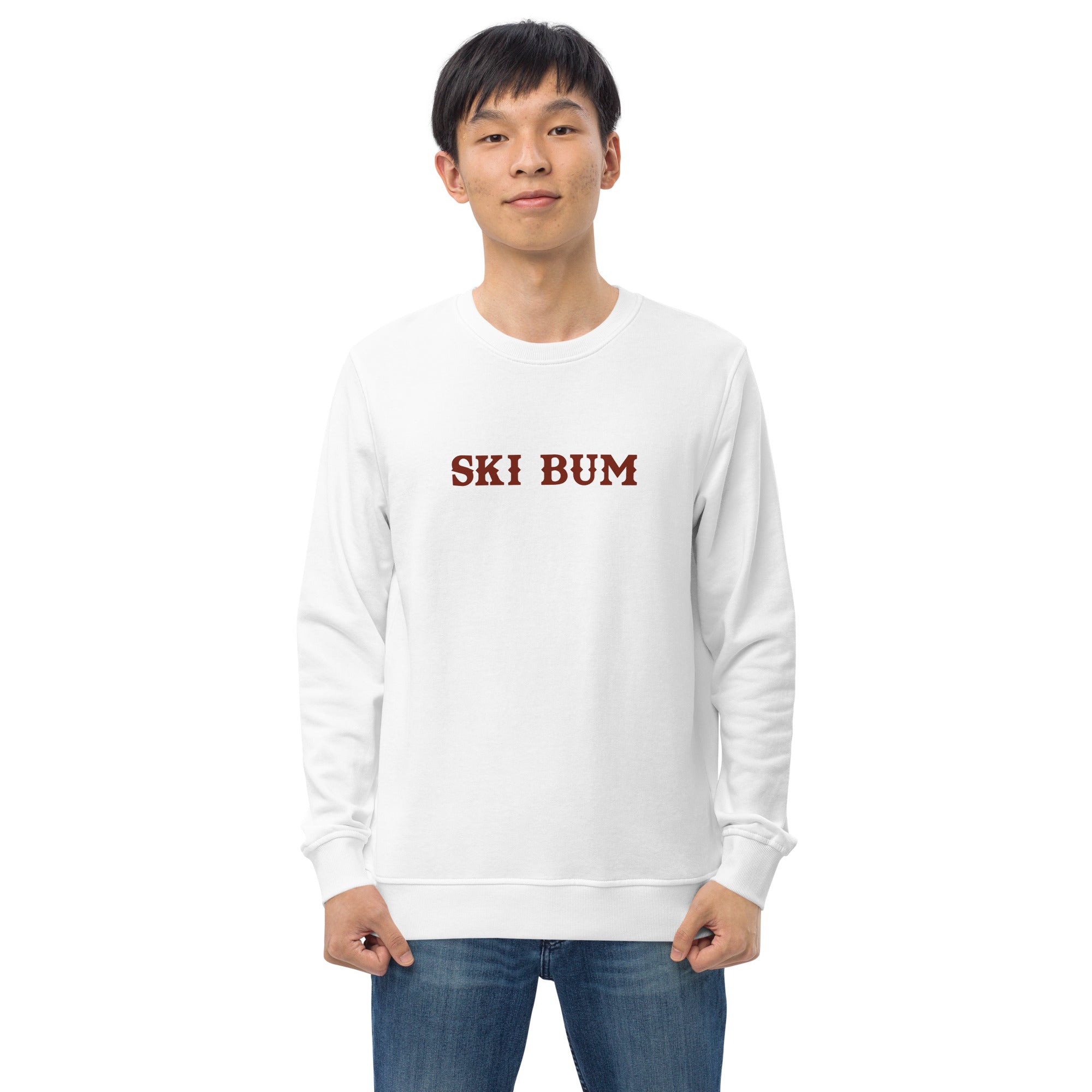 Unisex organic sweatshirt Ski Bum dark text