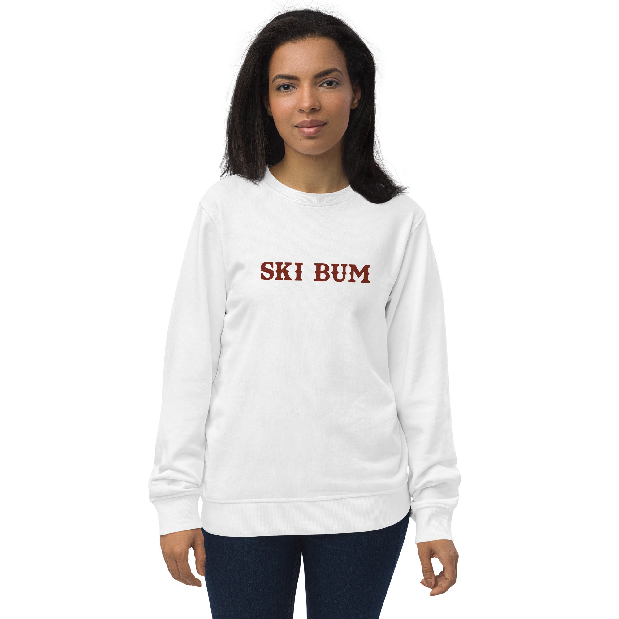 Unisex organic sweatshirt Ski Bum dark text