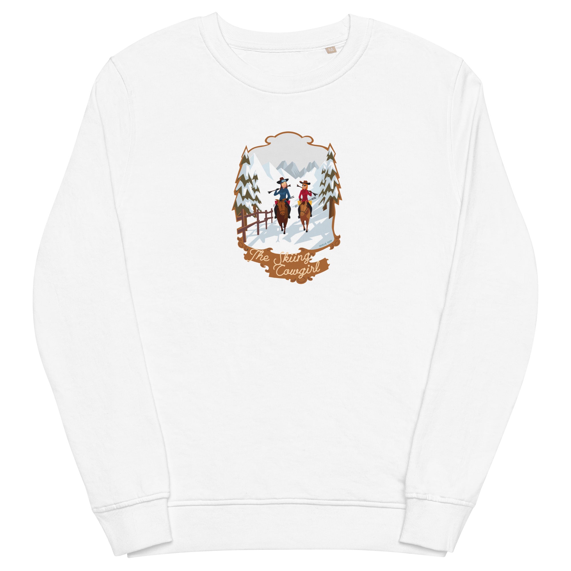 Unisex organic sweatshirt The Skiing Cowgirl