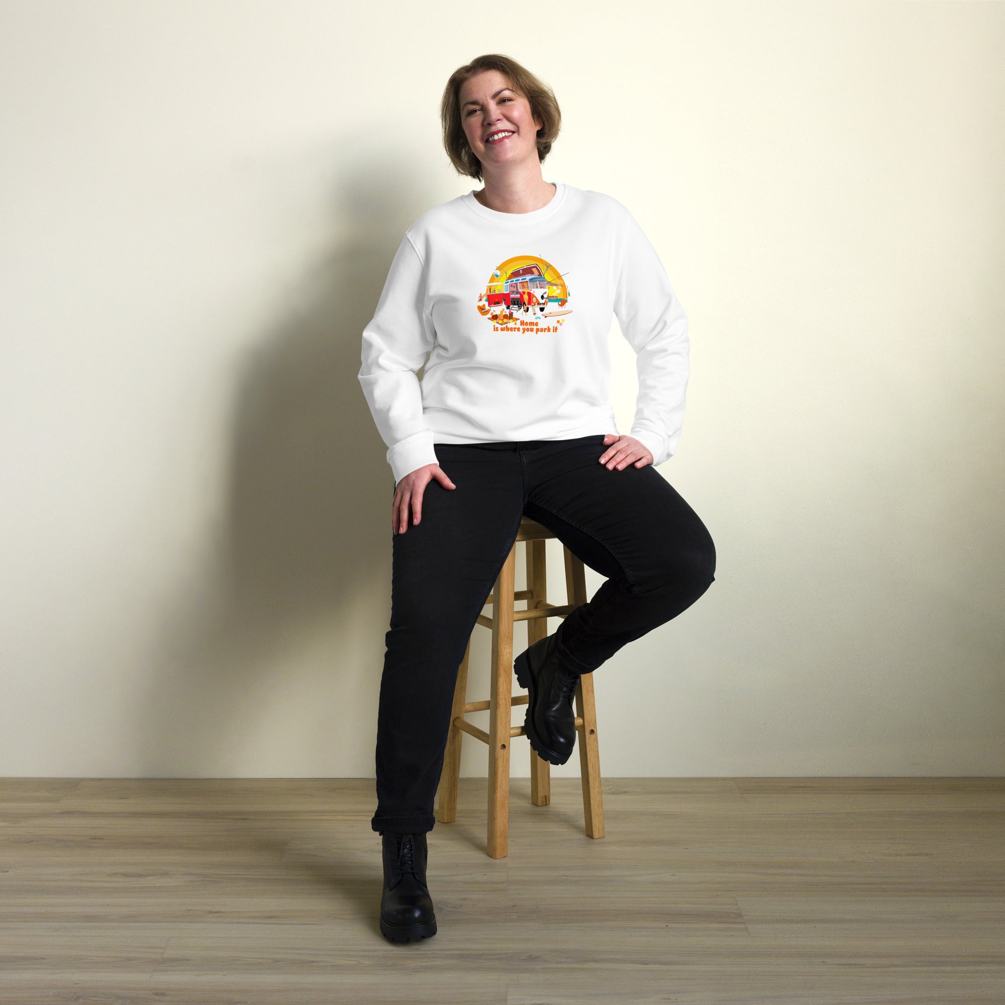 Unisex organic sweatshirt Ultra Combi Home is where you park it