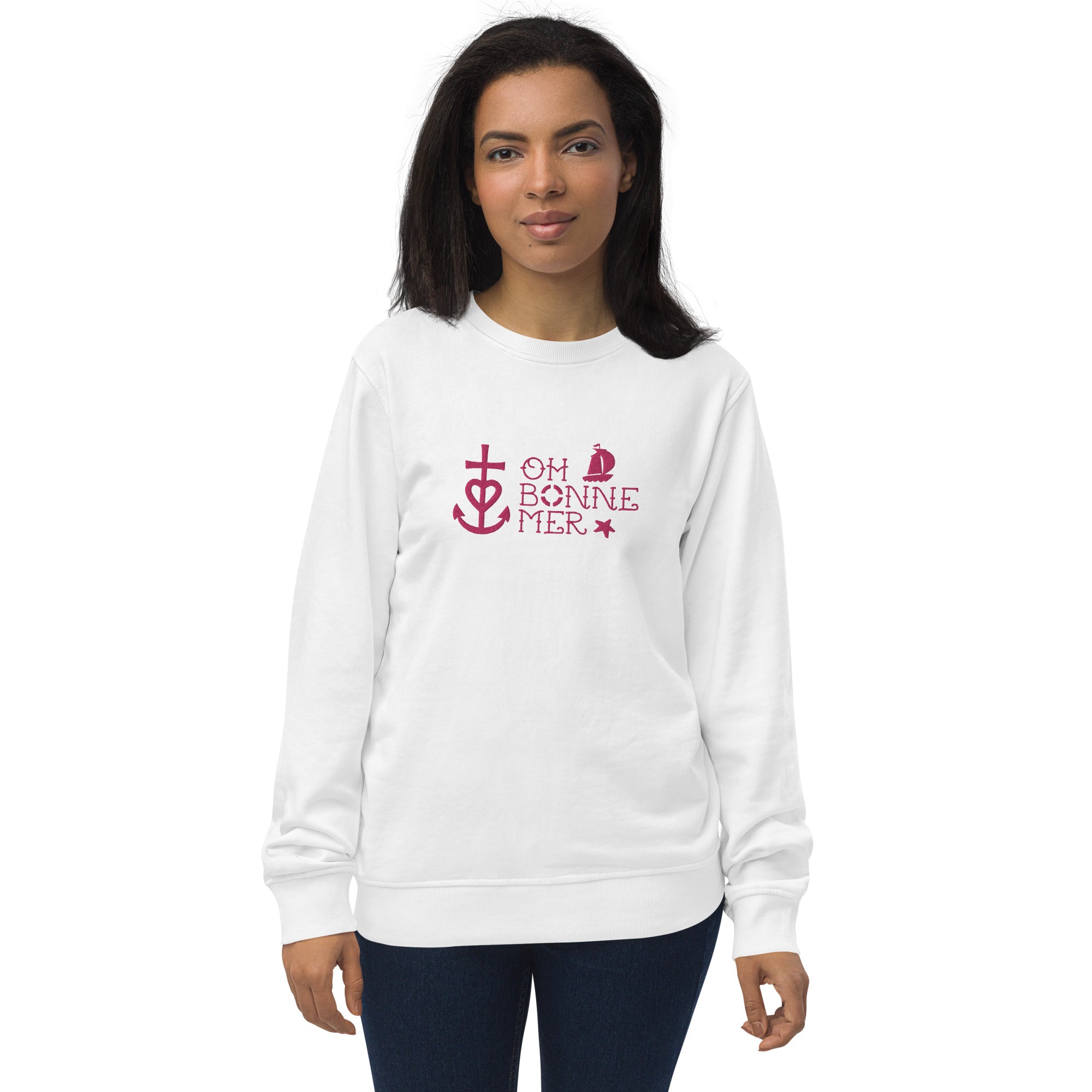 Sweat écologique unisexe Oh Bonne Mer 2 flamingo brodé