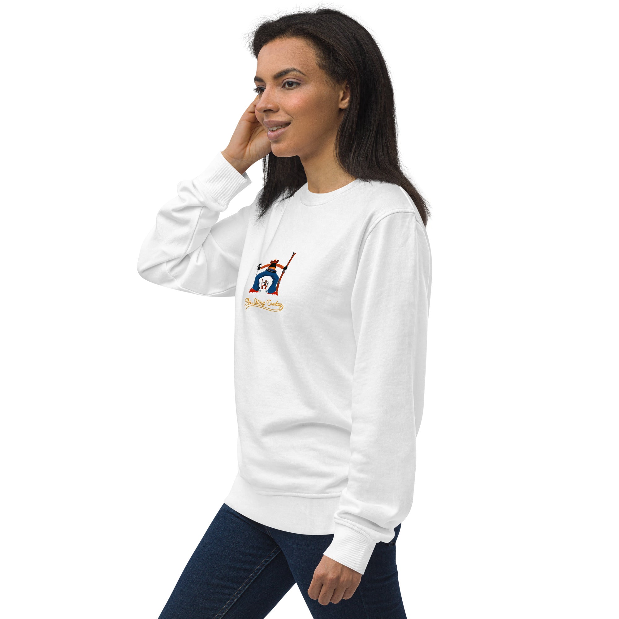 Unisex organic sweatshirt Ski Fight at OK Corral Outline (front & back)