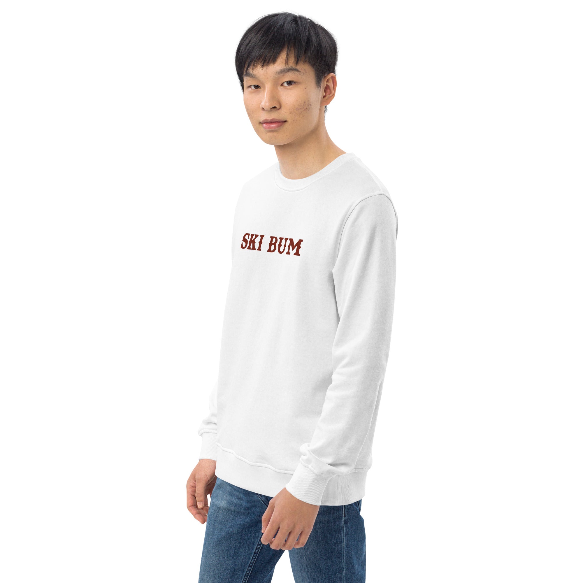 Unisex organic sweatshirt Ski Bum dark text