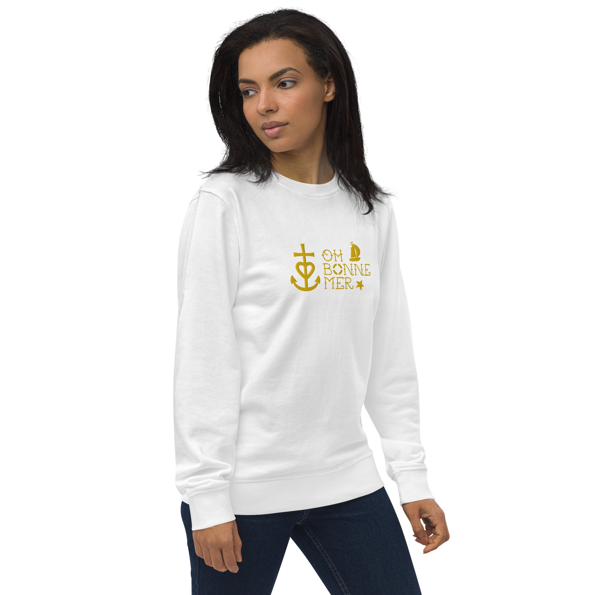 Unisex organic sweatshirt Oh Bonne Mer 2 embroided