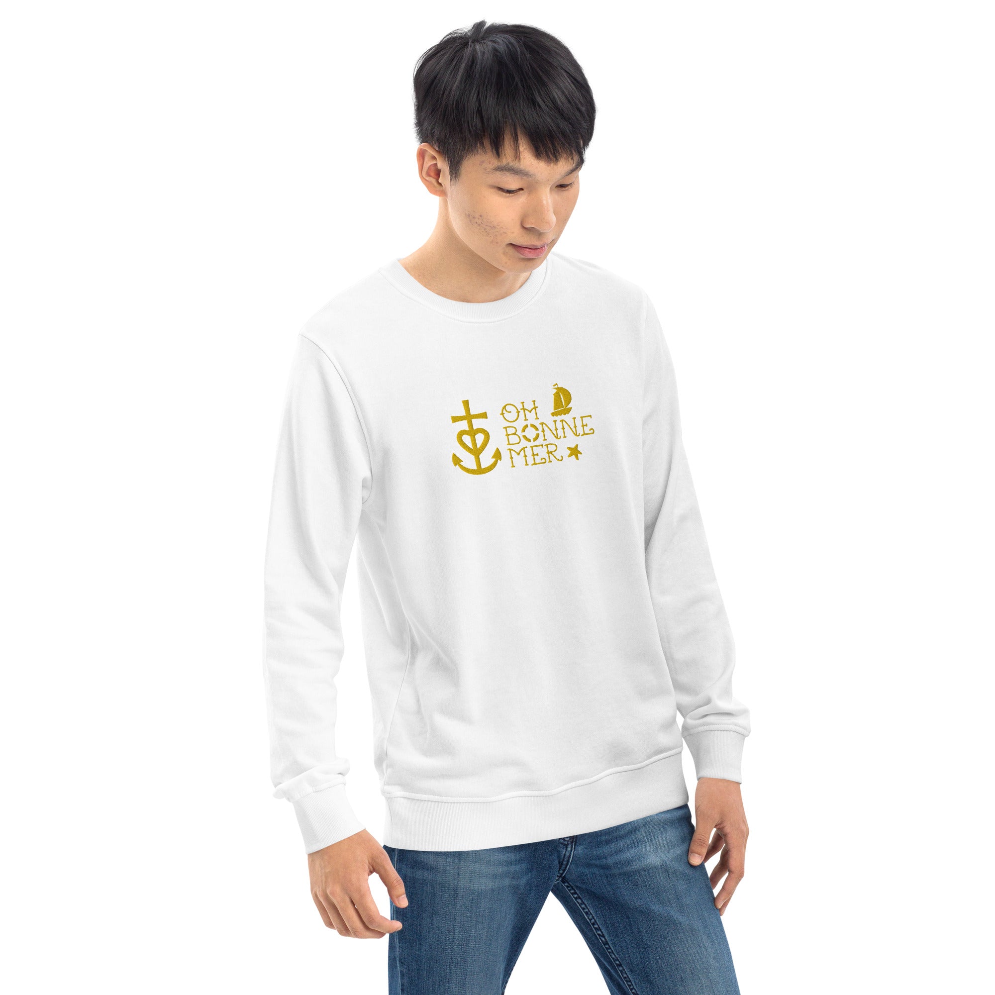 Unisex organic sweatshirt Oh Bonne Mer 2 embroided