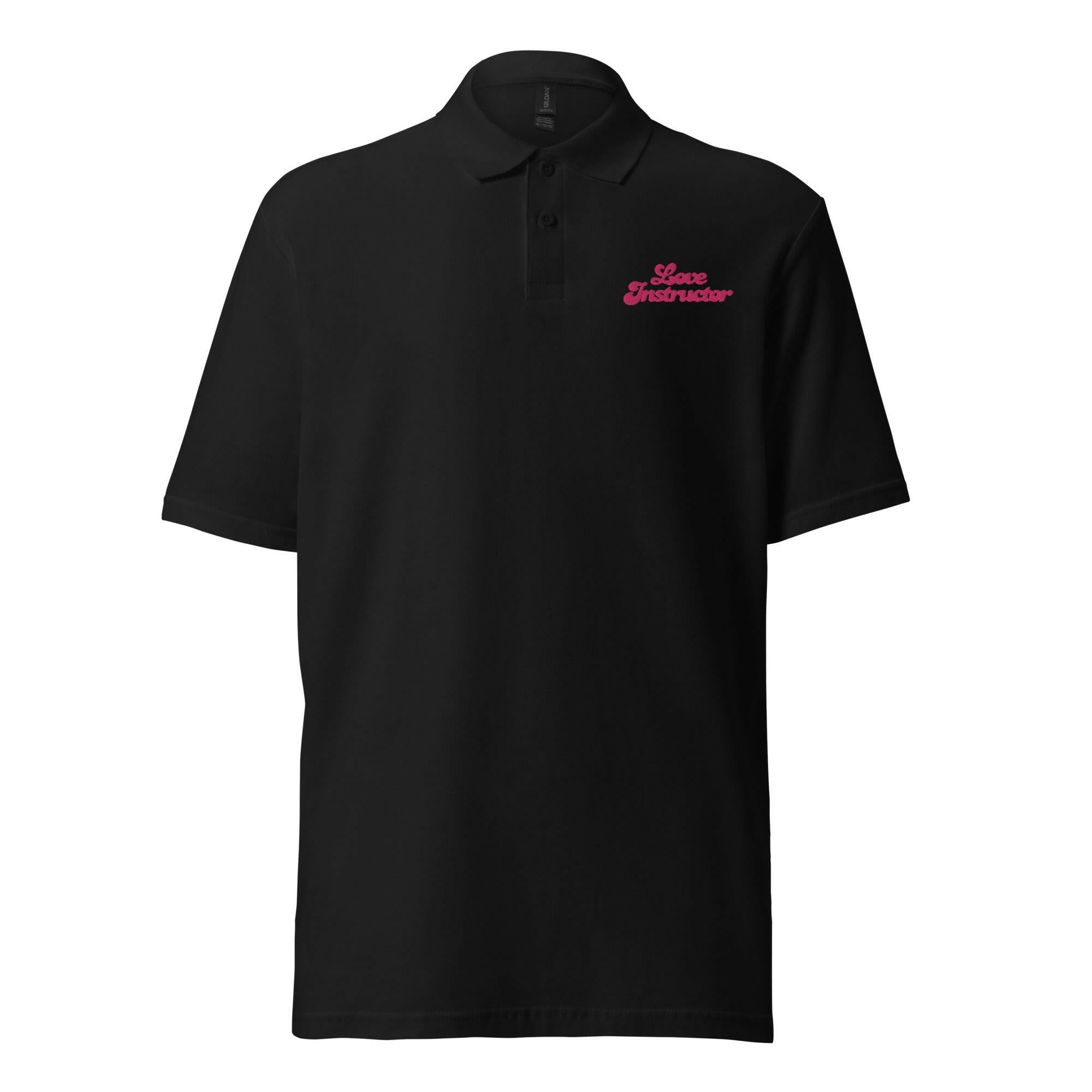 Unisex pique polo shirt Love instructor embroidered pattern