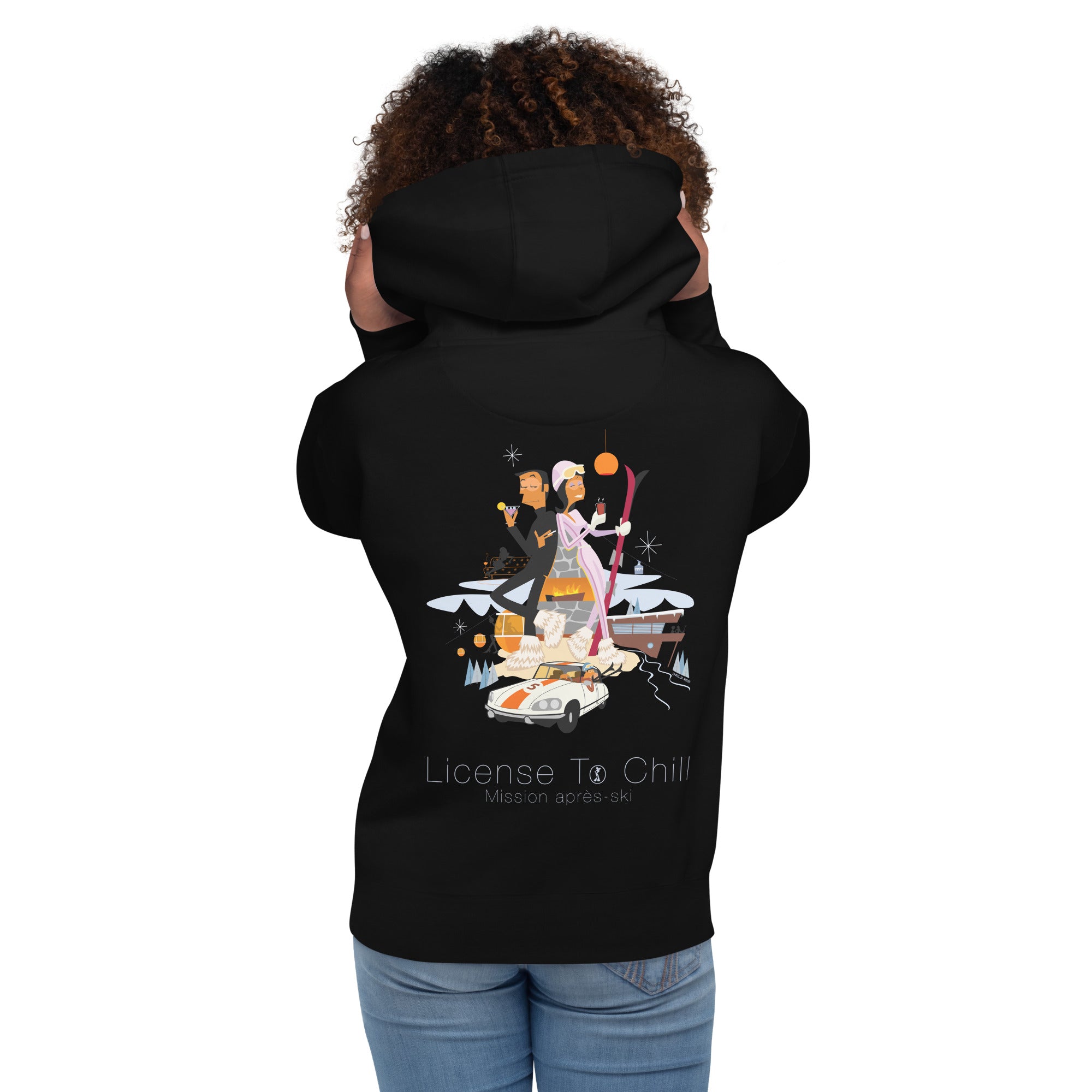 Unisex Cotton Hoodie License To Chill Mission Après-Ski (front & back)