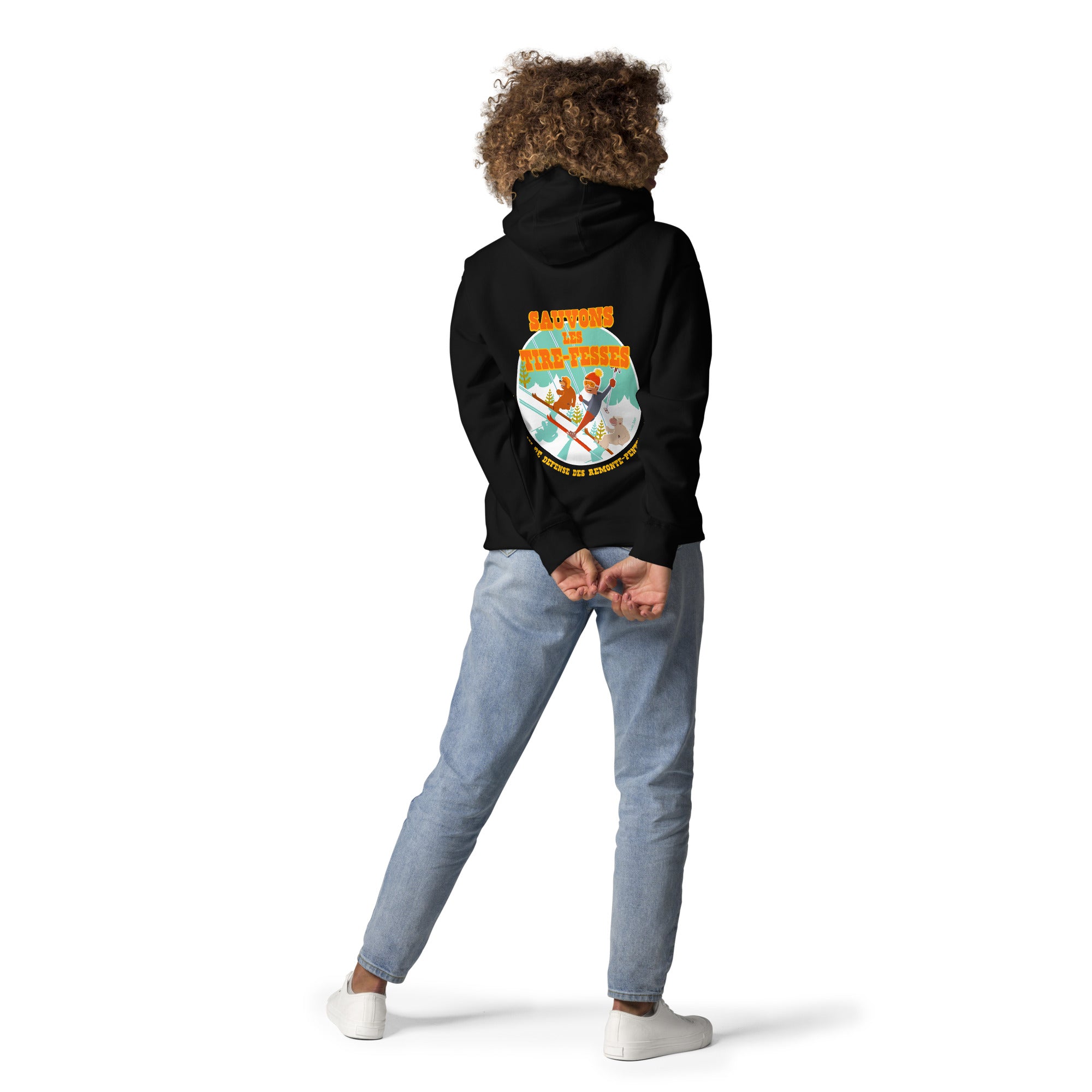 Unisex Cotton Hoodie Sauvons les Tires-fesses (front & back)