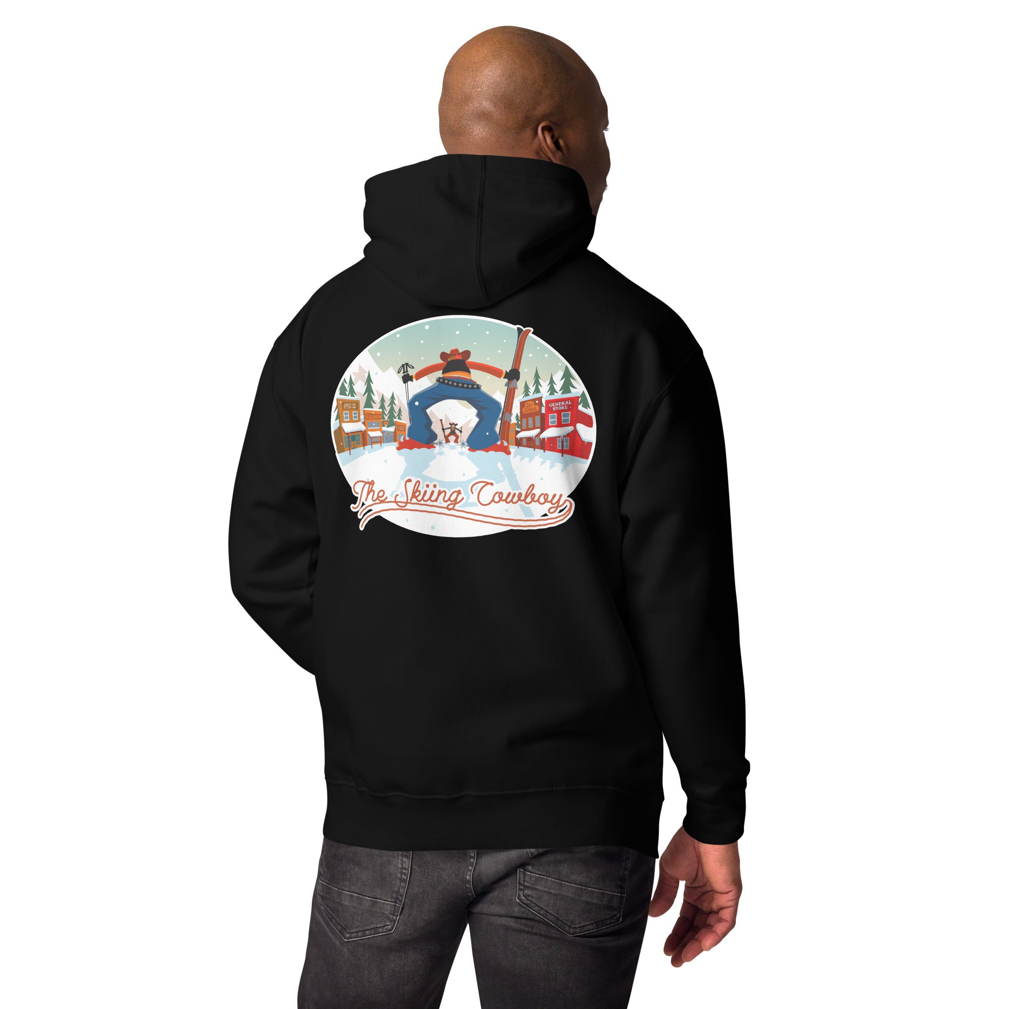 Unisex Cotton Hoodie Ski Fight at OK Corral (front & back)