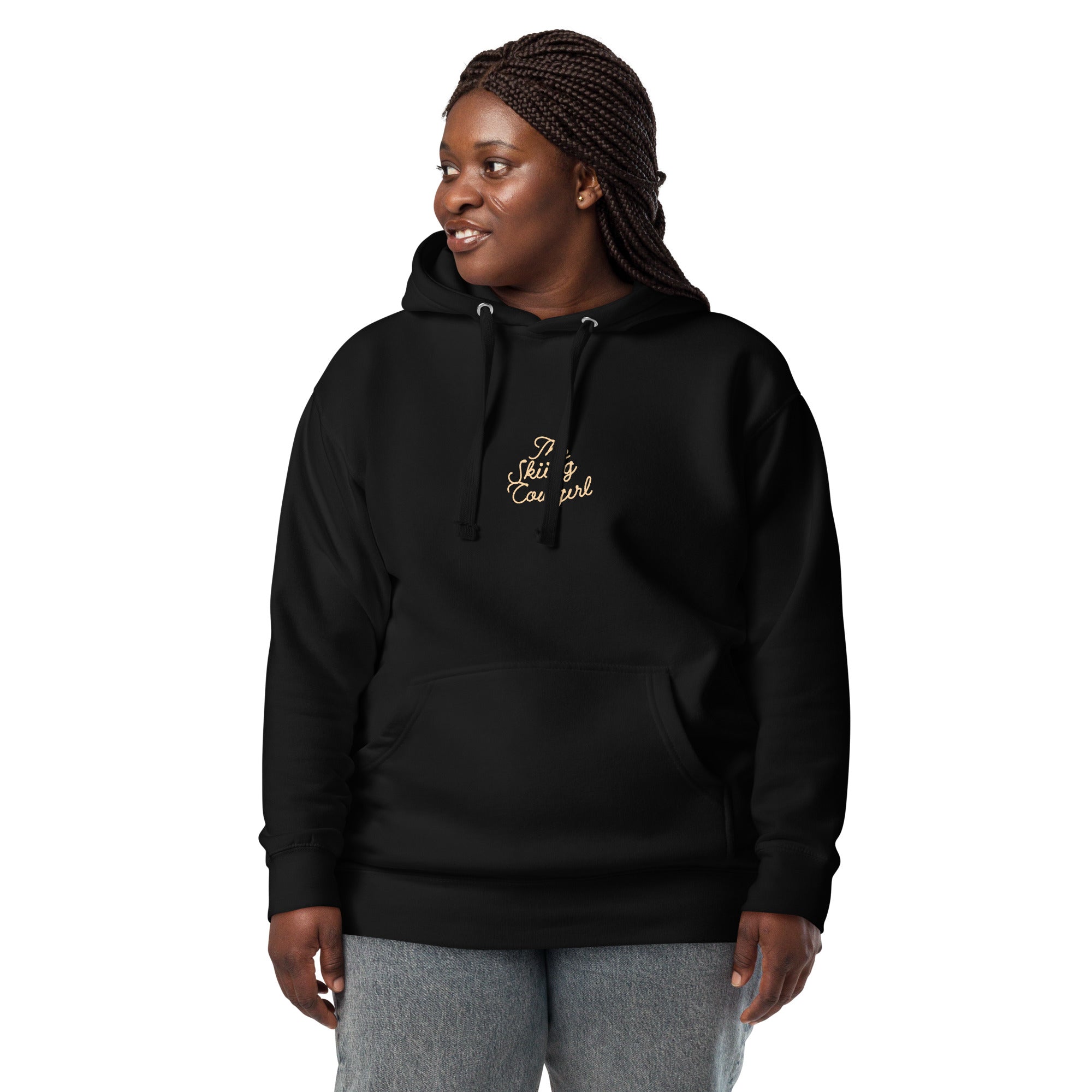 Unisex Cotton Hoodie The Skiing Cowgirl (front & back)