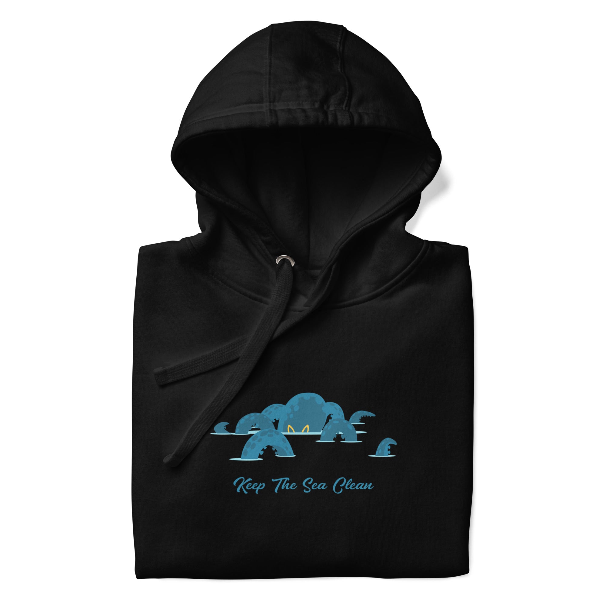 Unisex Cotton Hoodie Octopus Blue on dark colors