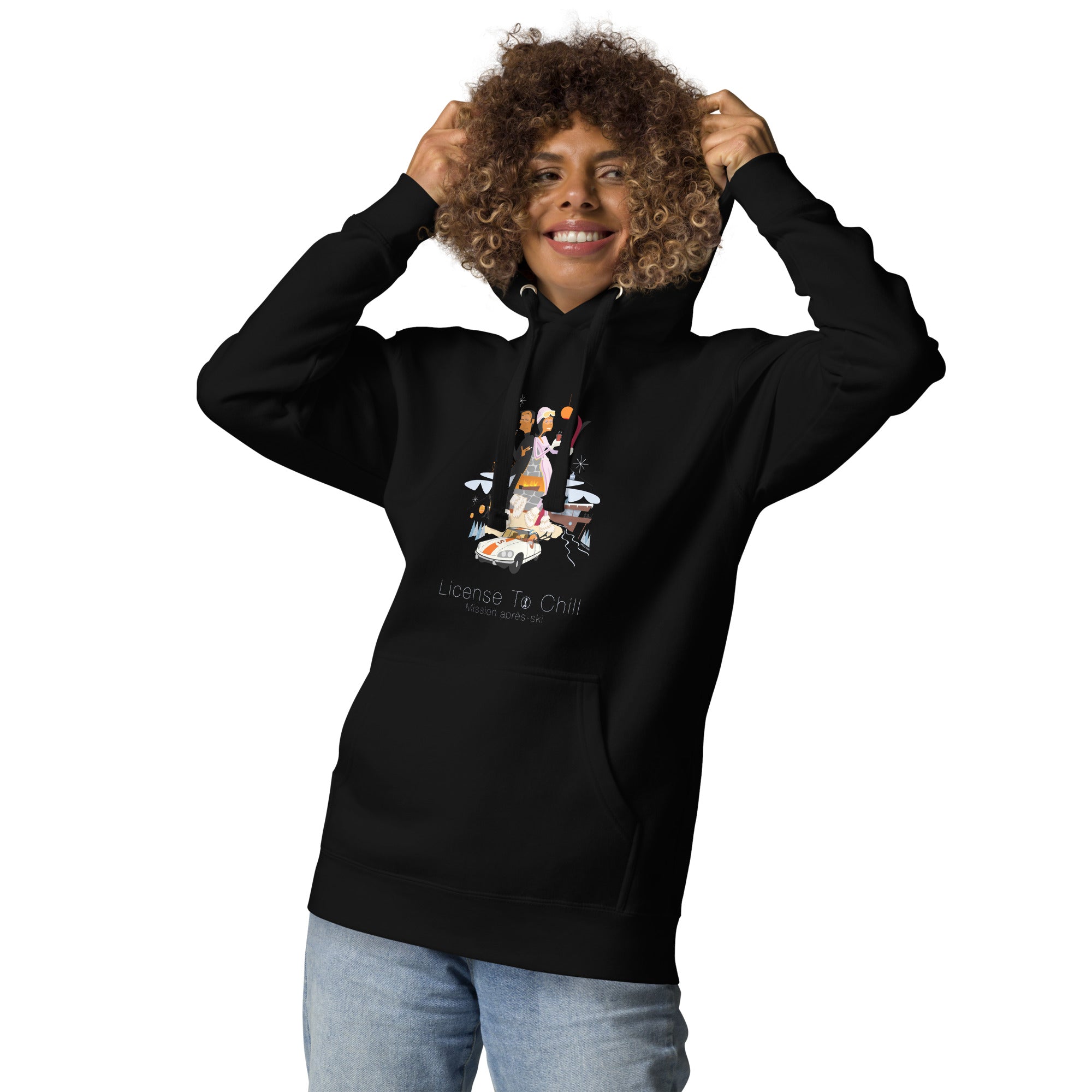 Unisex Cotton Hoodie License To Chill Mission Après-Ski (front & back)