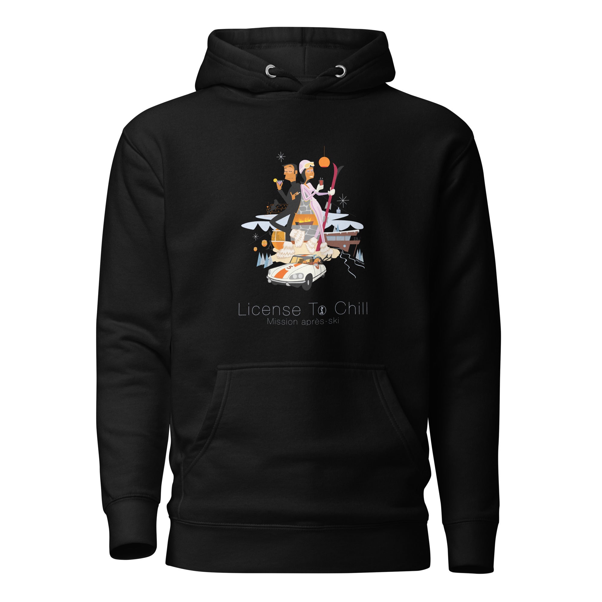 Unisex Cotton Hoodie License To Chill Mission Après-Ski (front & back)