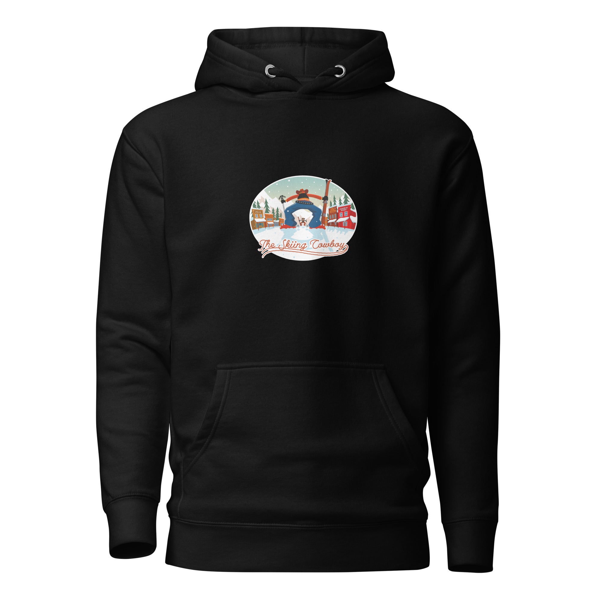 Unisex Cotton Hoodie Ski Fight at OK Corral (front & back)