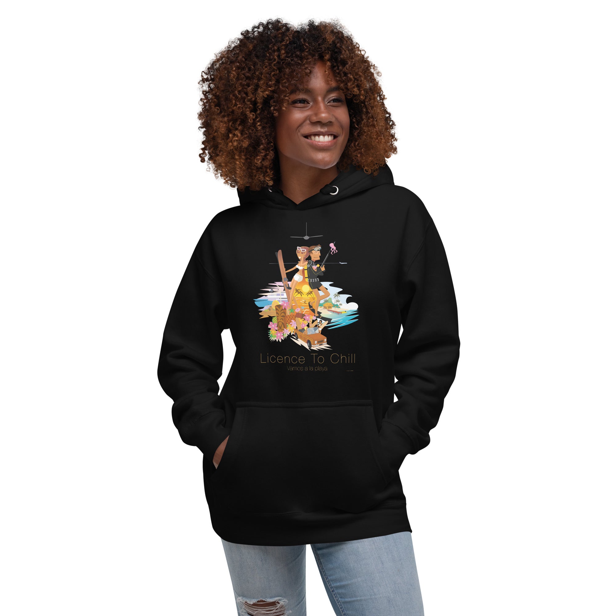 Unisex Cotton Hoodie License to Chill Vamos a la Playa