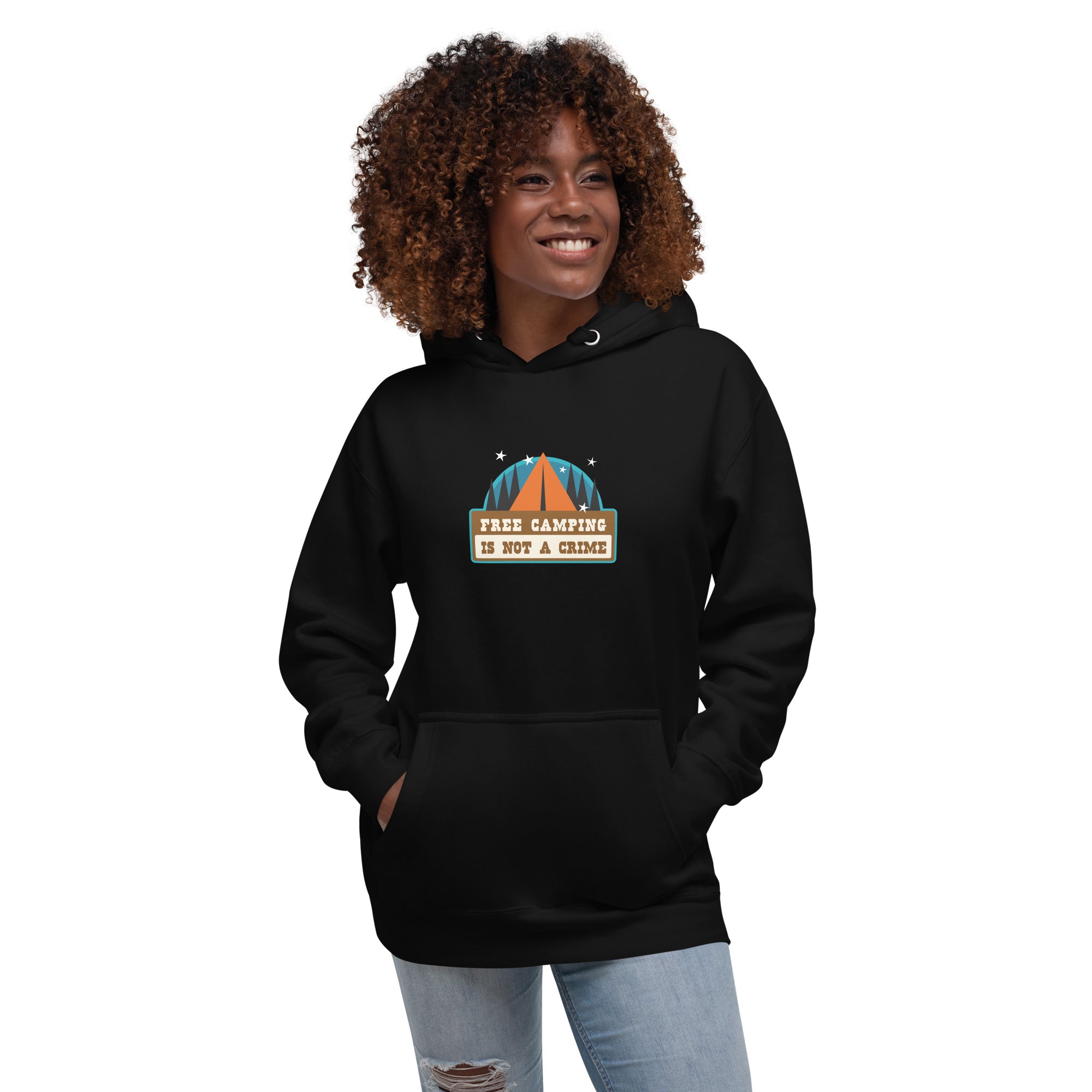 Unisex Cotton Hoodie Free camping is not a crime graphic