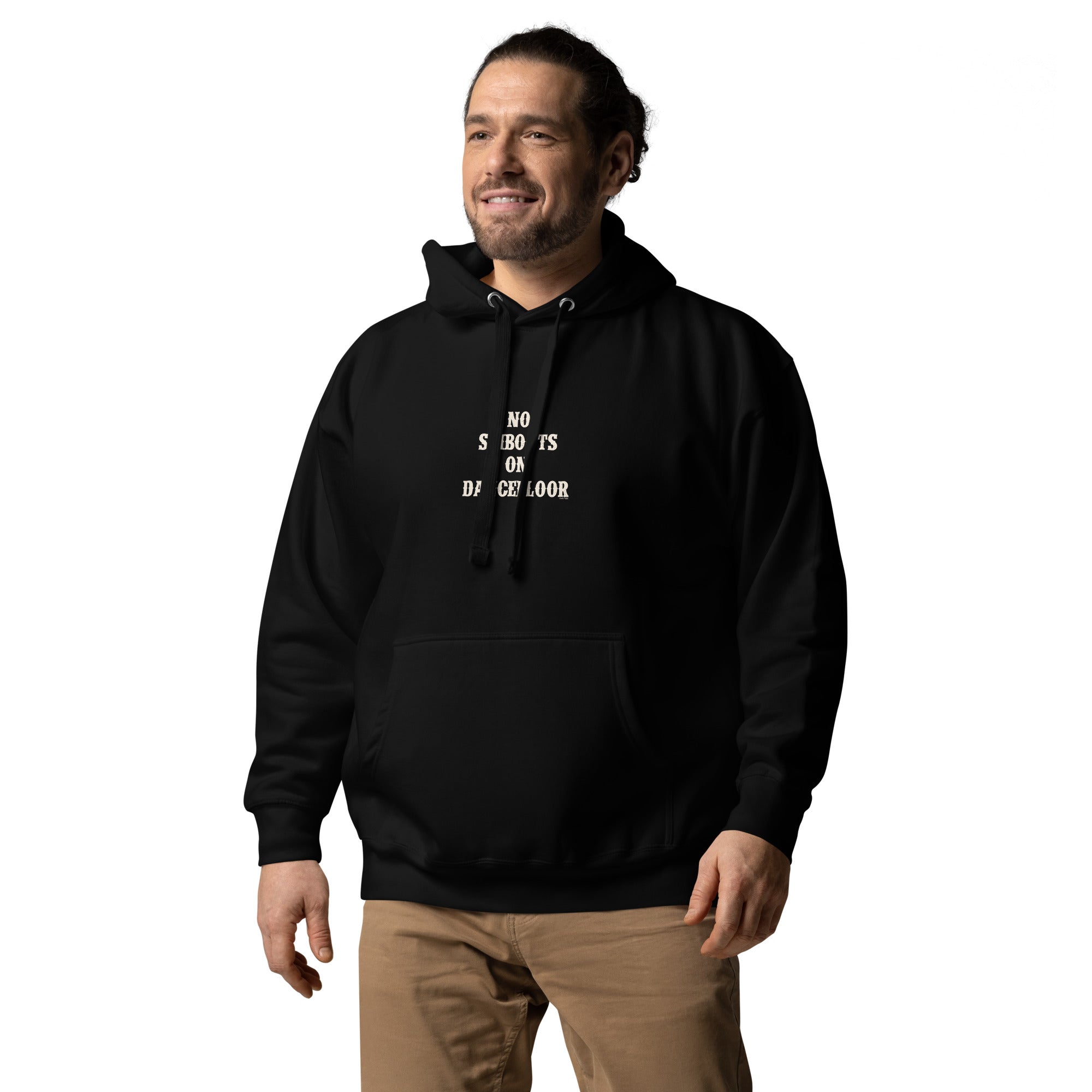 Unisex Cotton Hoodie No Skiboots on Dancefloor on dark colors