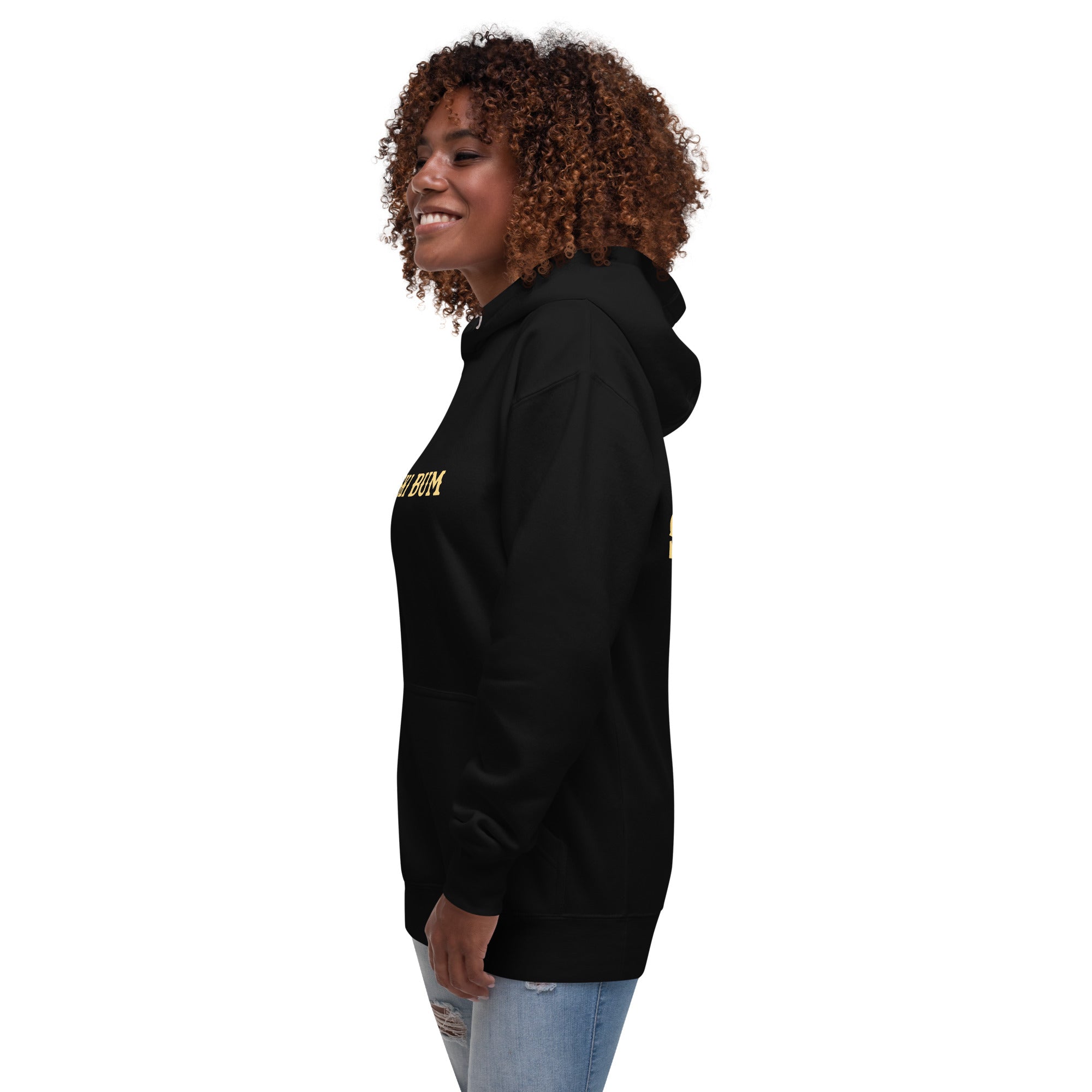 Unisex Cotton Hoodie Ski Bum light text (front & back)